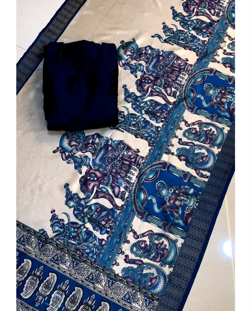 plain vichithra anarkali with trending kalamkari dupata π