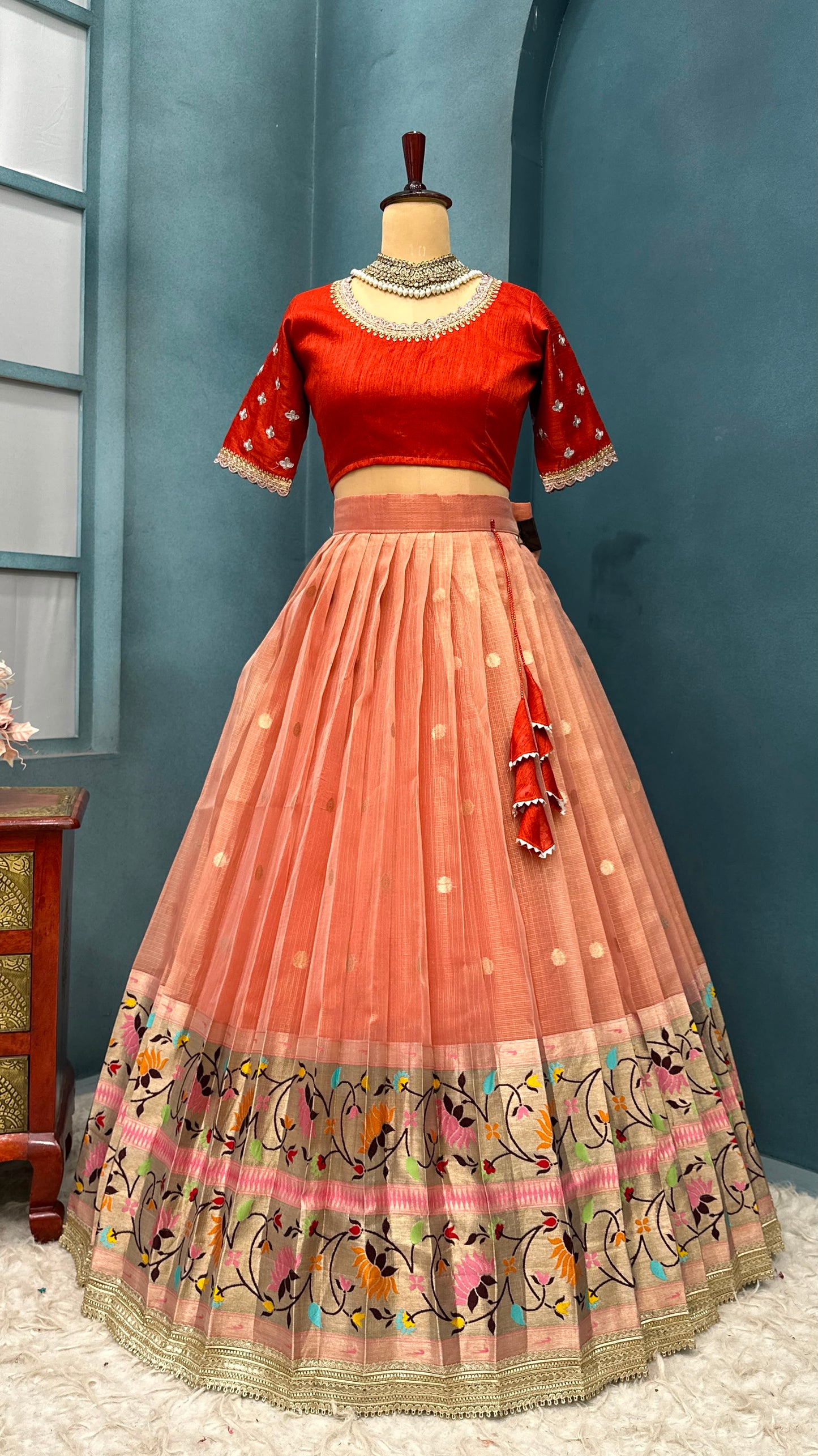 Fully stitched halfsaree
