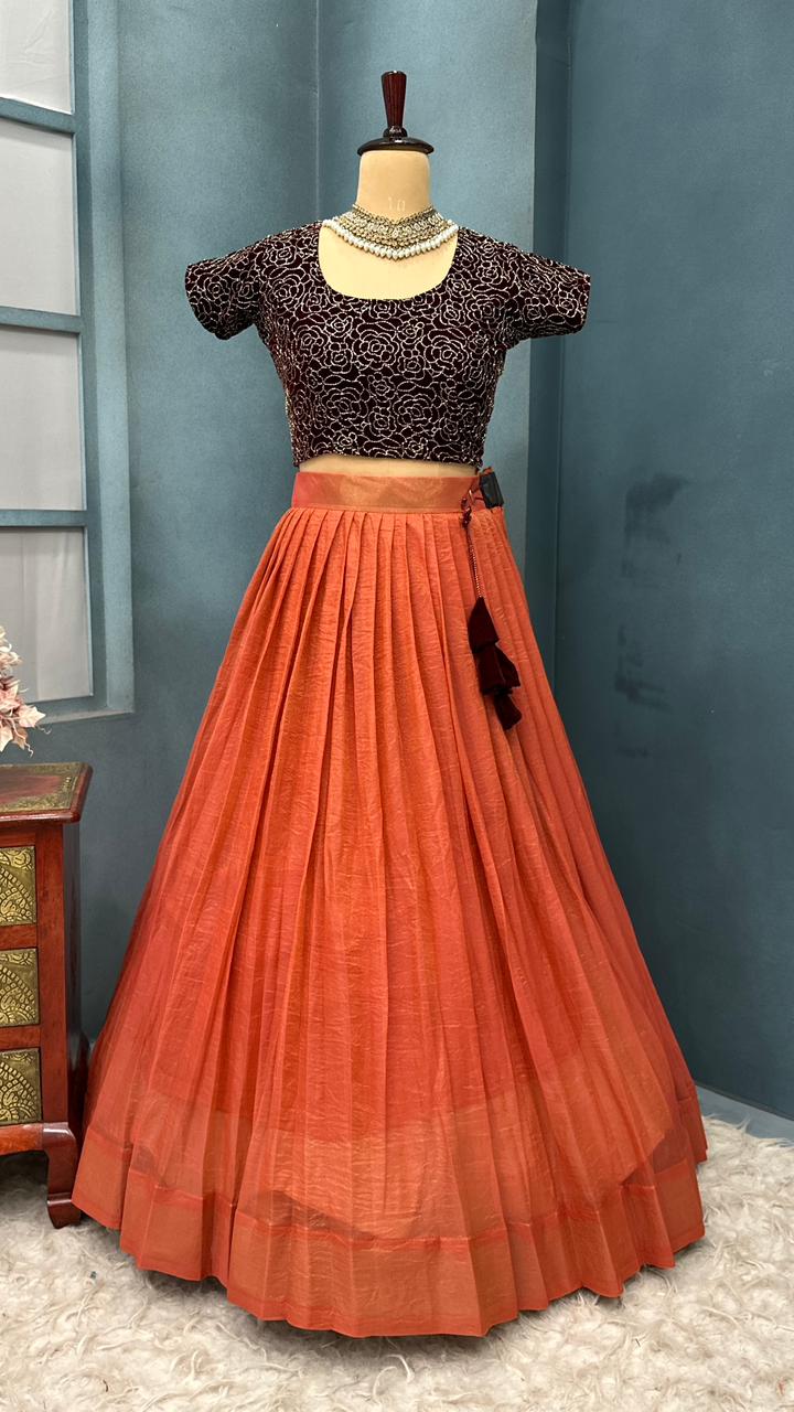 Tissue silk lehenga