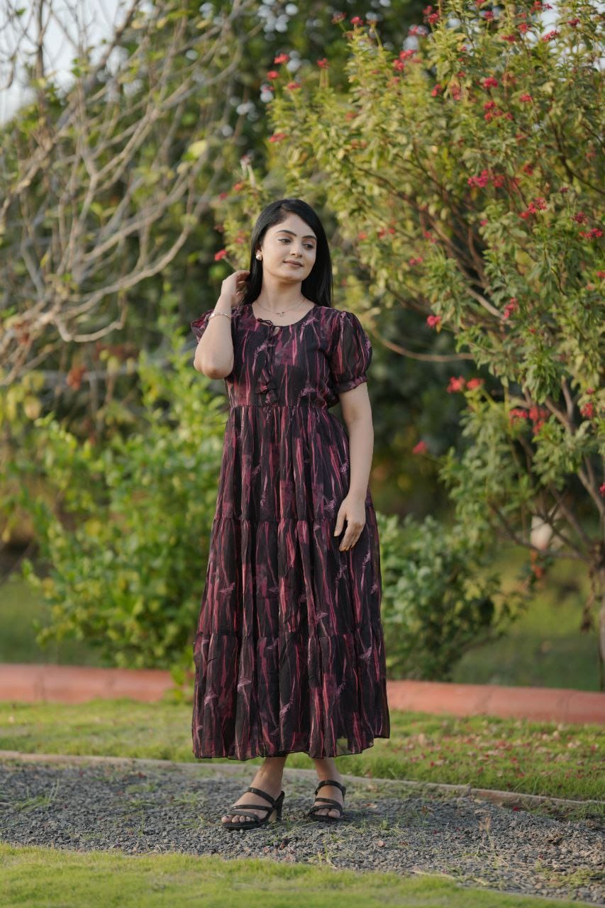 Georgette long maxi dress