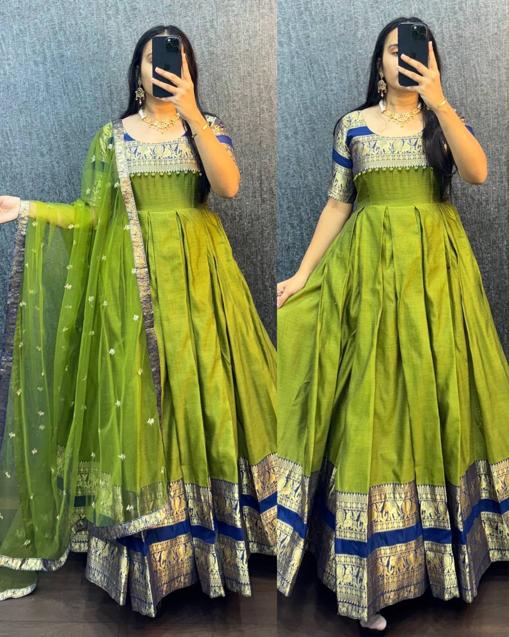 Narayanpet frock with duppata