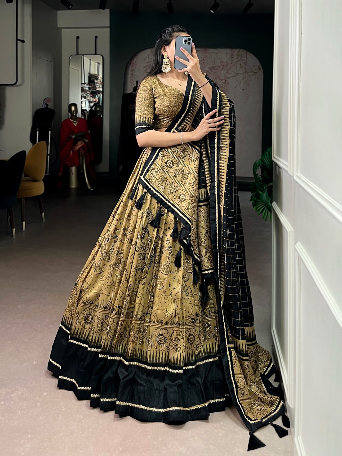 Beautiful Tasar silk lehanga