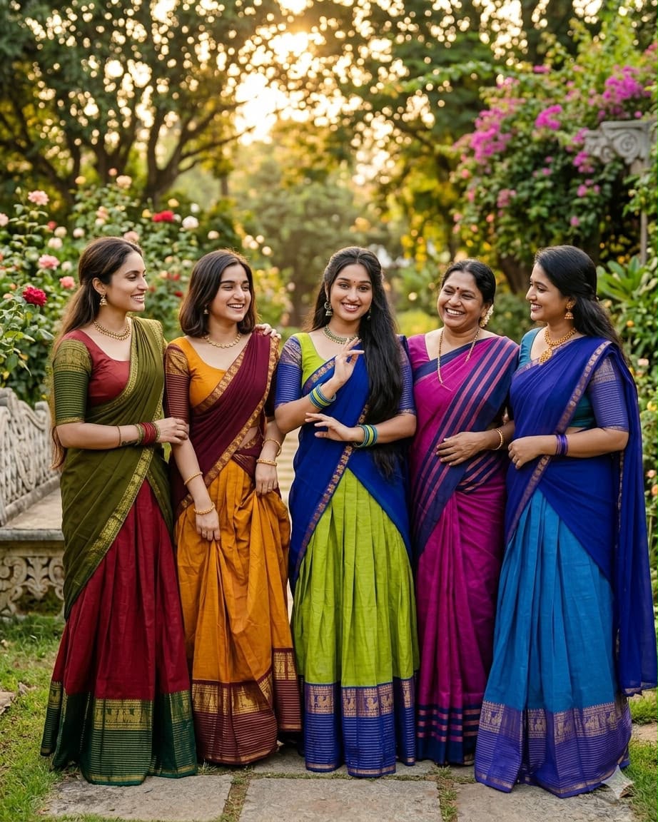 Traditional kanjivaram silk half sarees