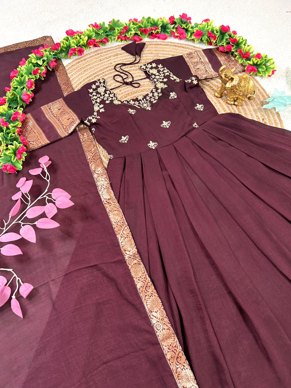 Royal elegance long frock with duppata
