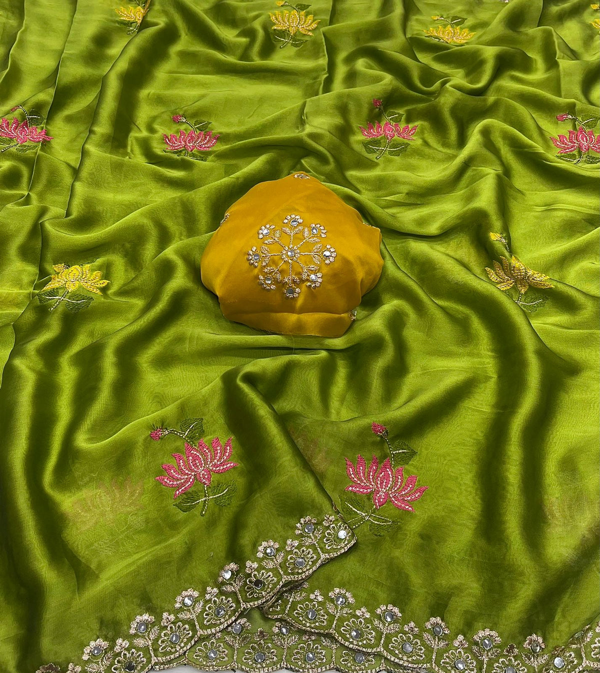Rangoli silk embroidery saree