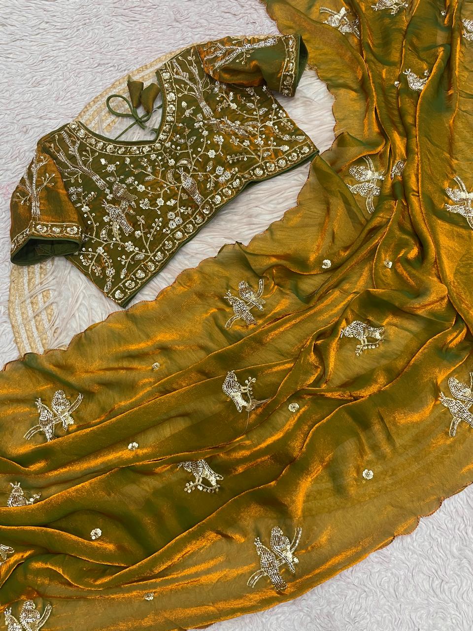Party wear fendy satin saree