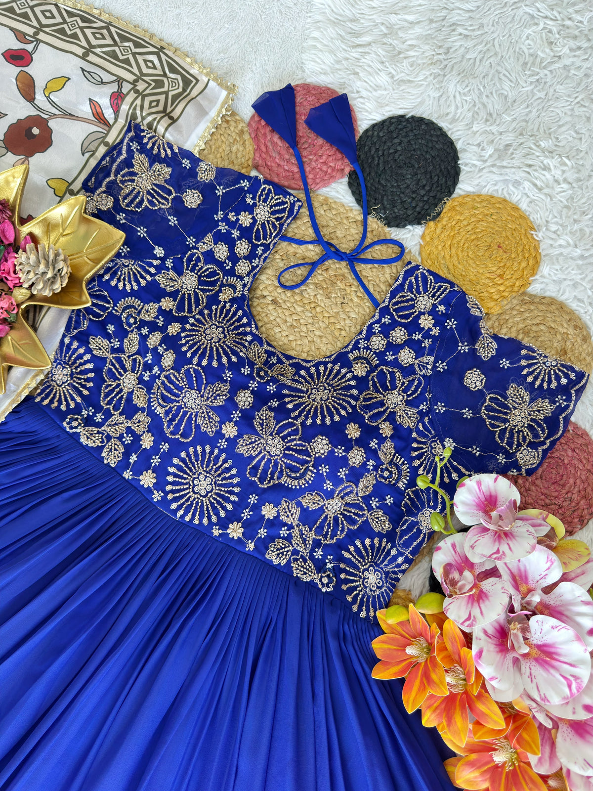Maggam work Anarkali with duppatta