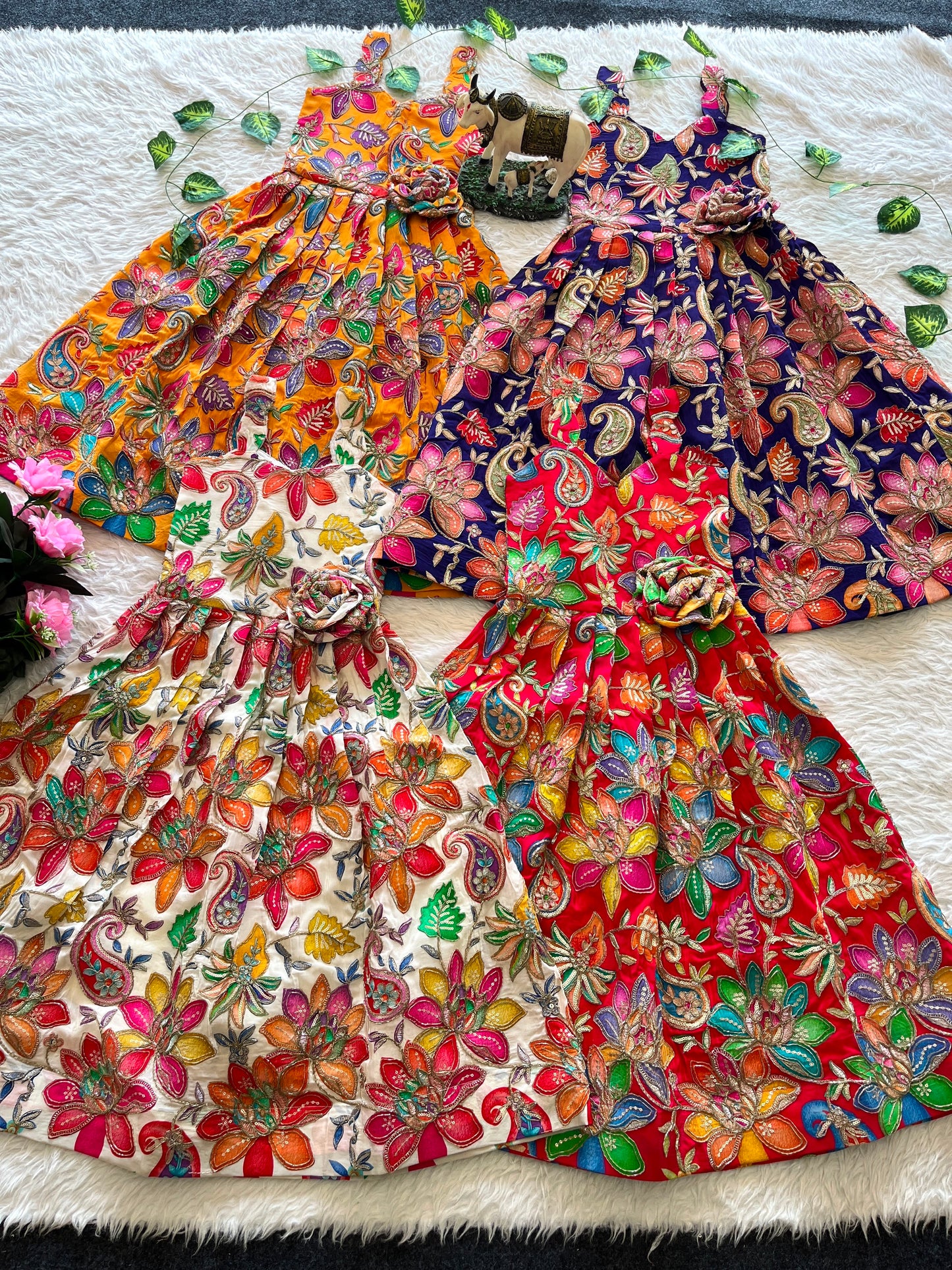 Position embroidery kids frocks