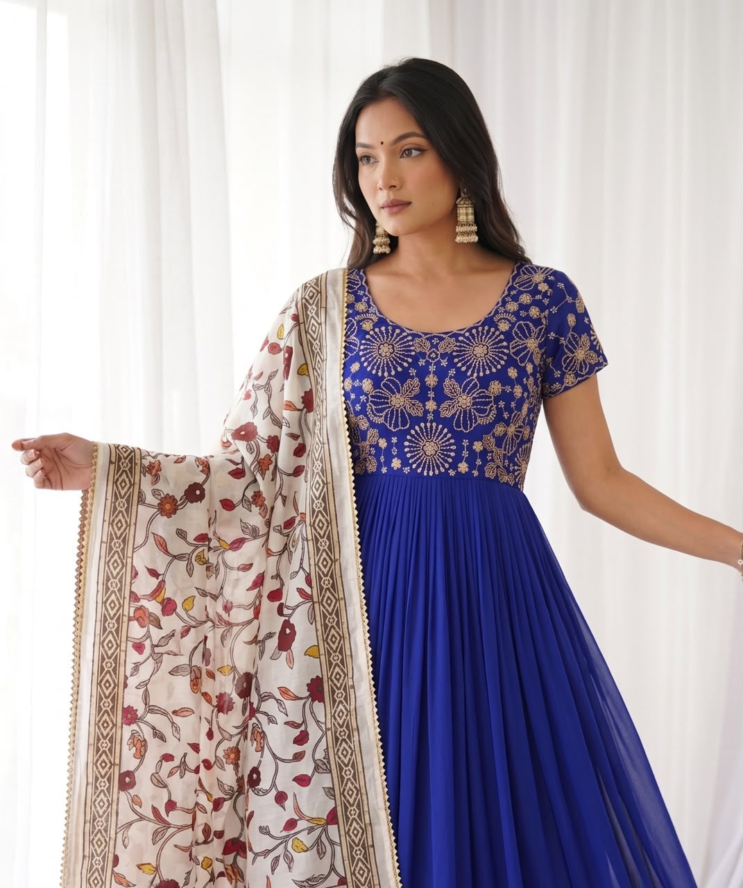 Maggam work Anarkali with duppatta