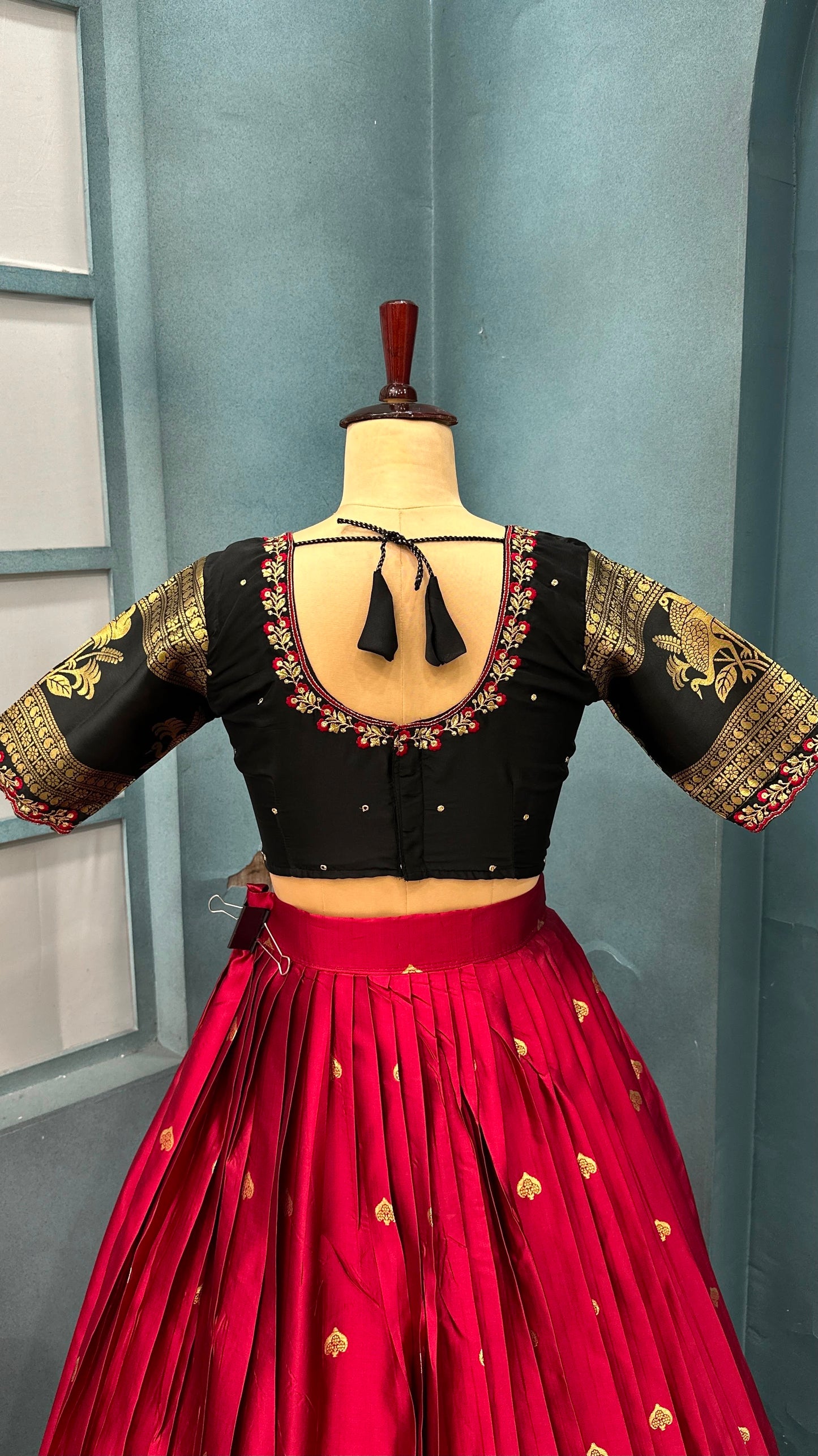 Kanjivaram fully stitched lehenga