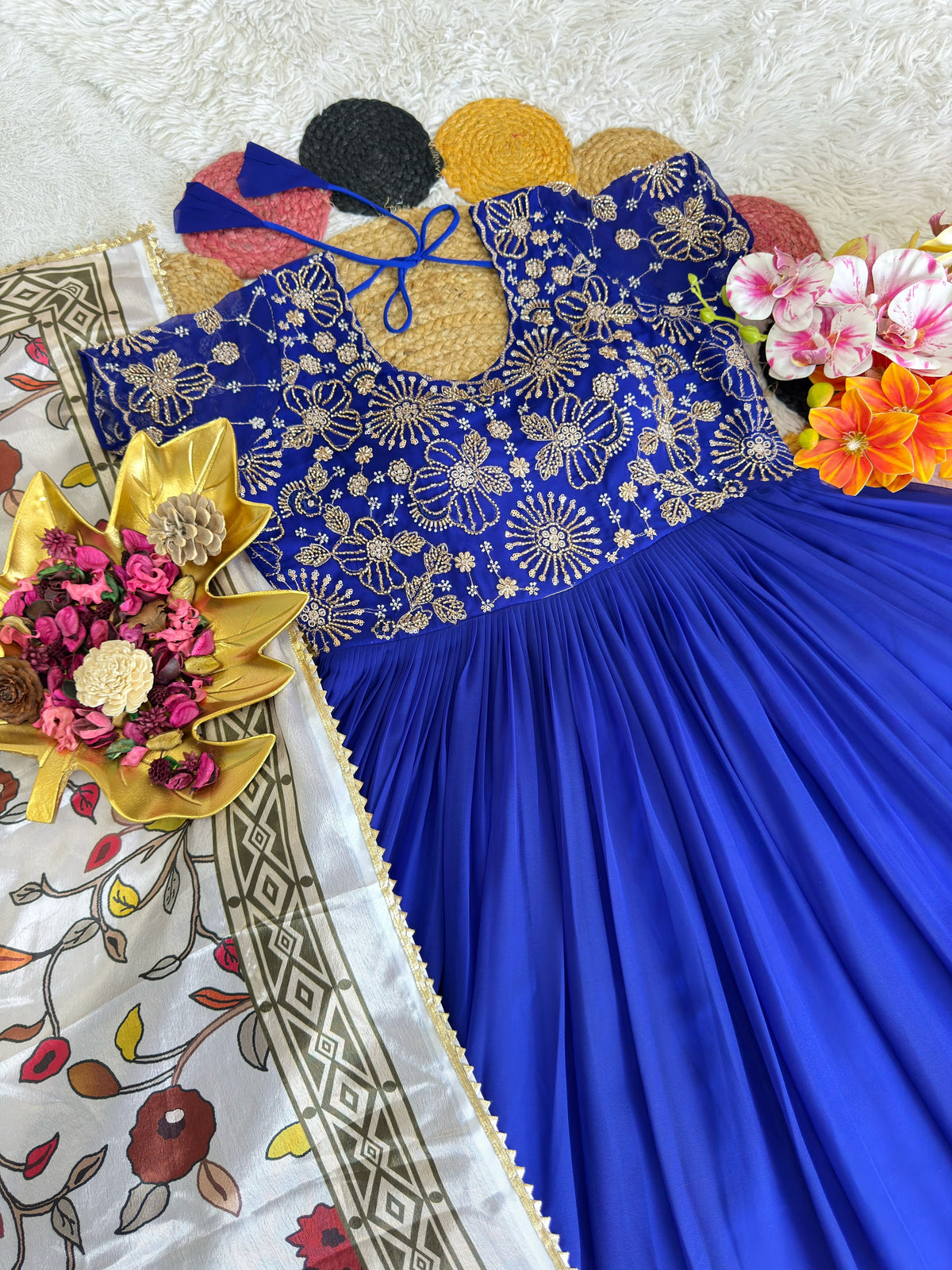 Maggam work Anarkali with duppatta