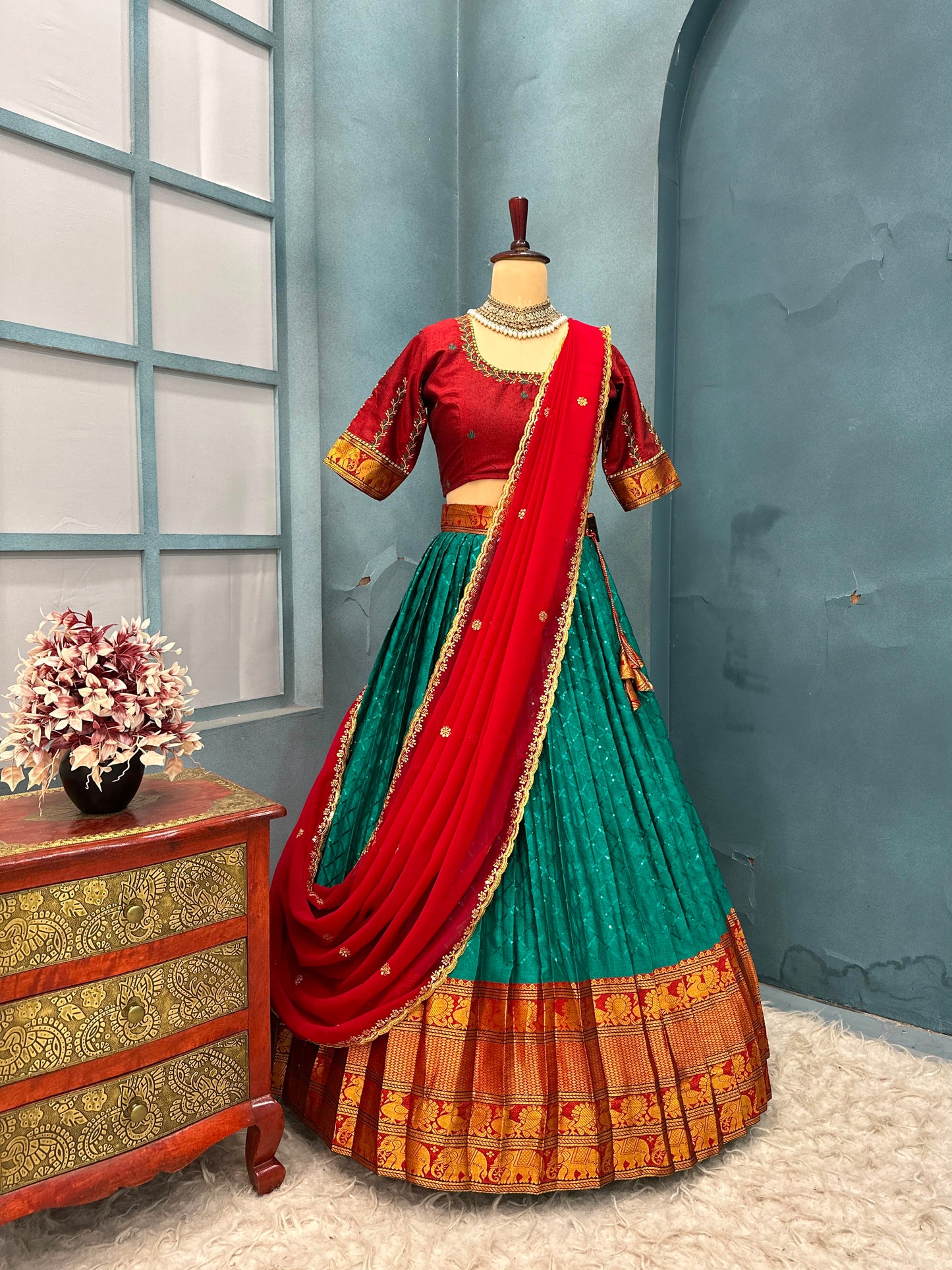 Fully stitched halfsaree