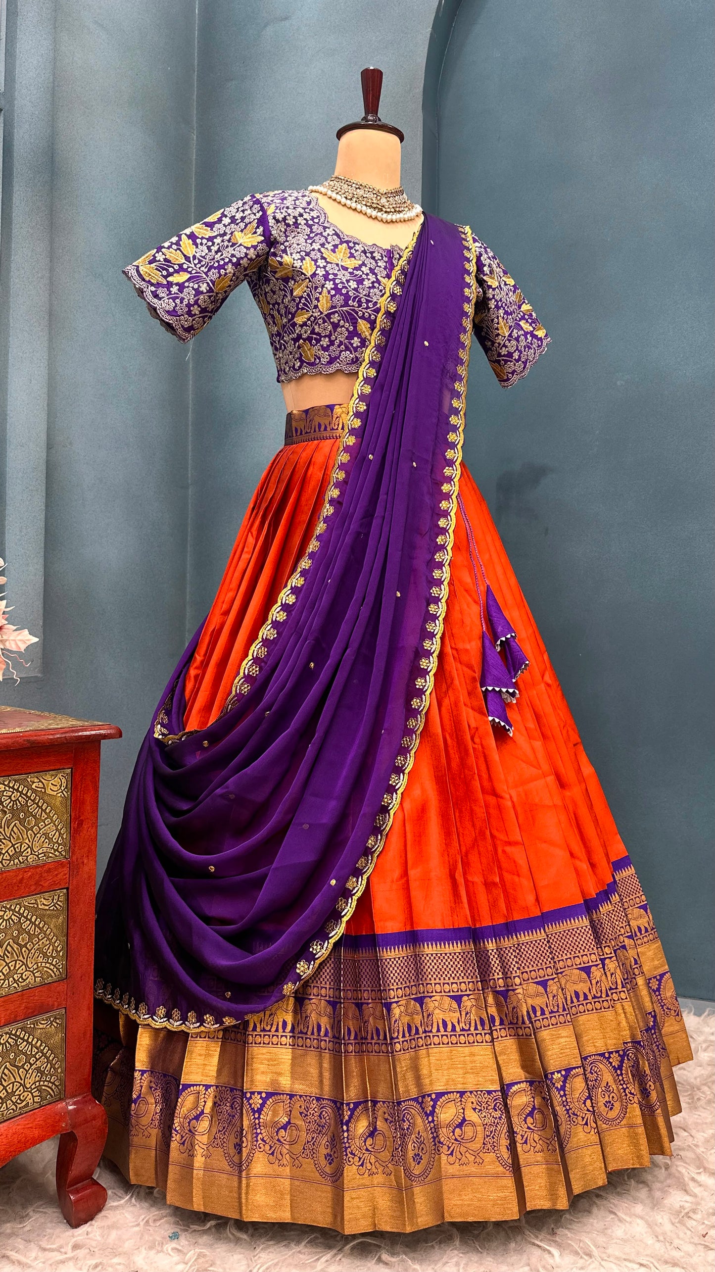 Embroidery fully stitched lehenga