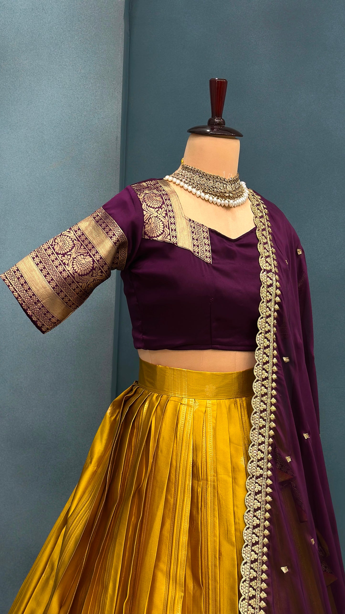 kanjivaram fully stitched halfsaree