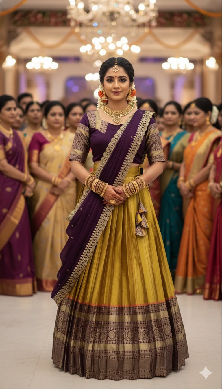 kanjivaram fully stitched halfsaree