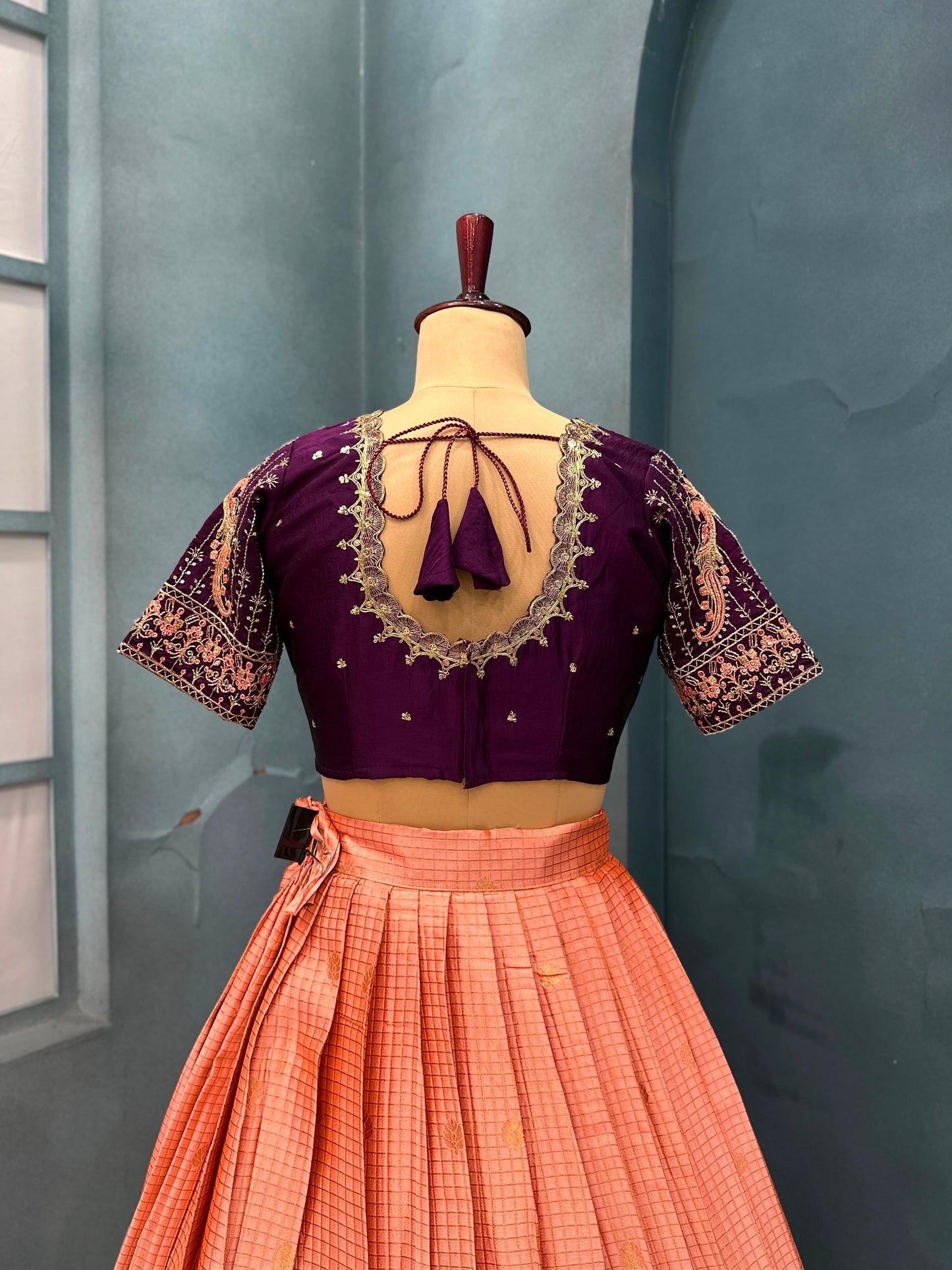 kanjivaram fully stitched halfsaree