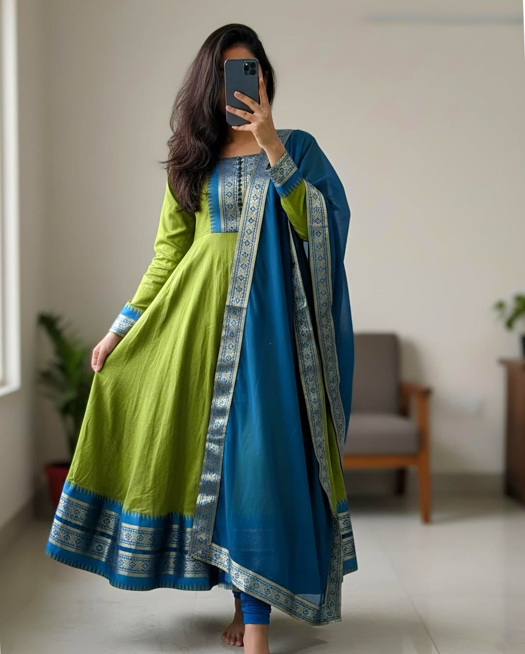 Pure silk cotton Kurti  set