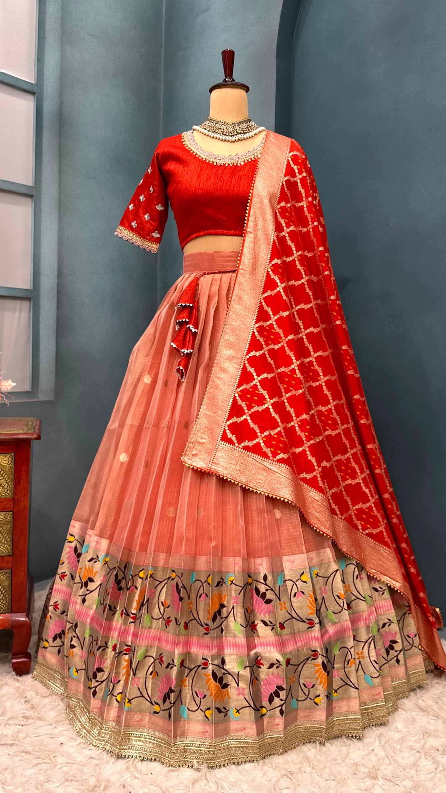Fully stitched halfsaree