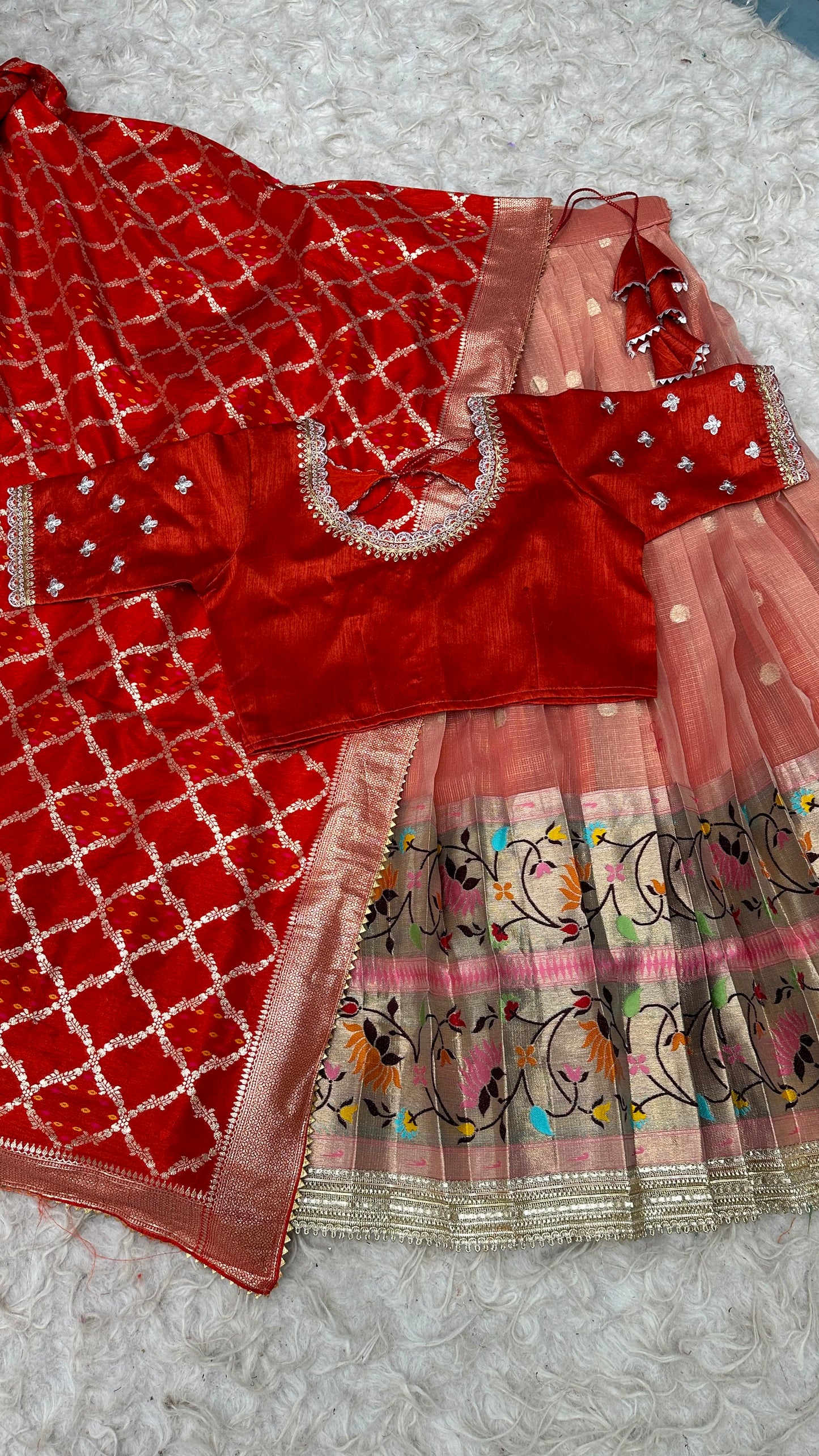 Fully stitched halfsaree