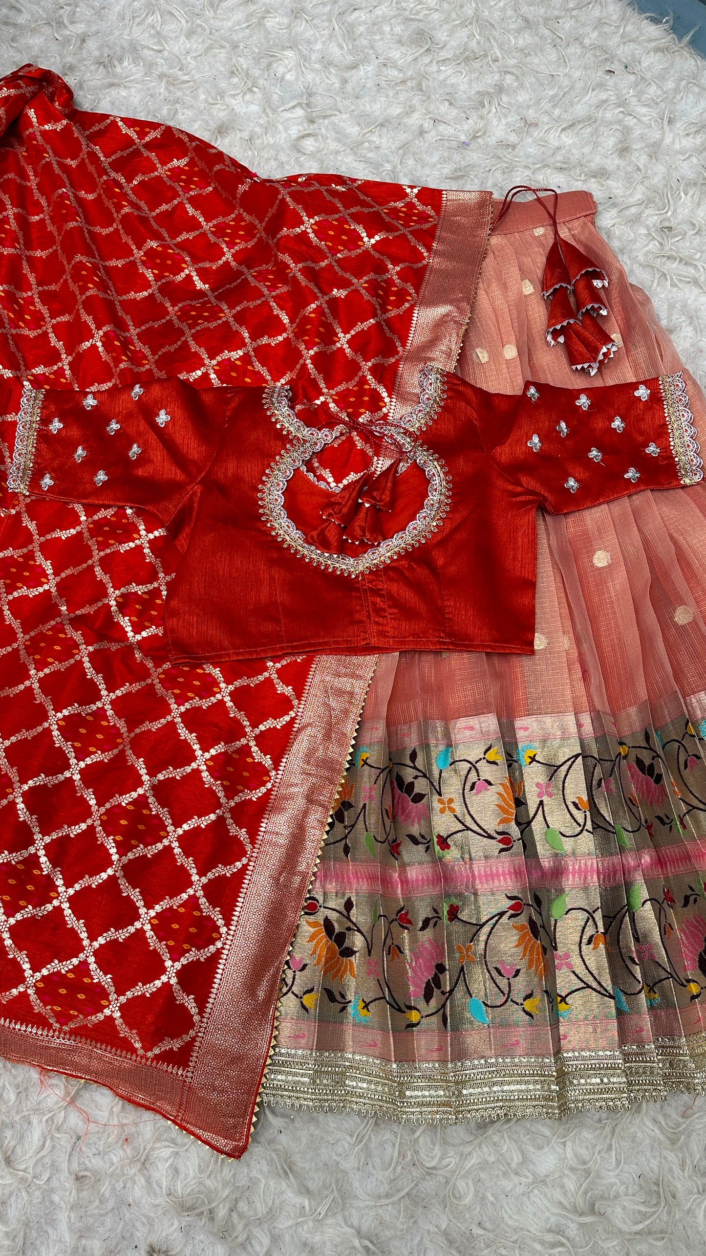 Fully stitched halfsaree