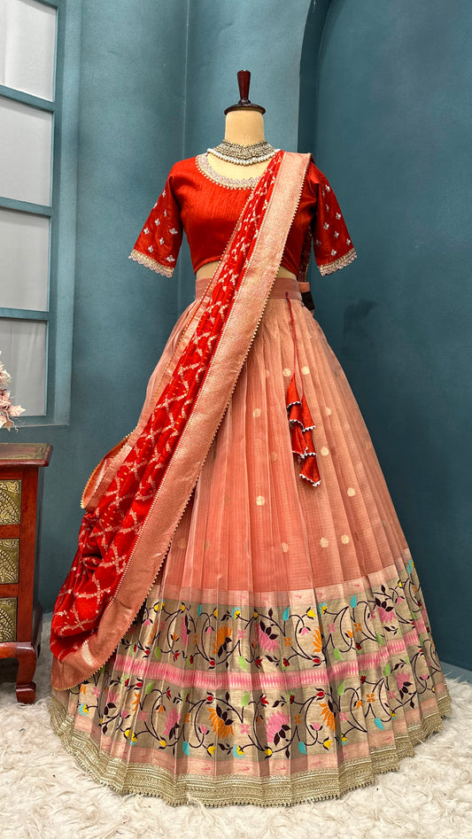 Fully stitched halfsaree