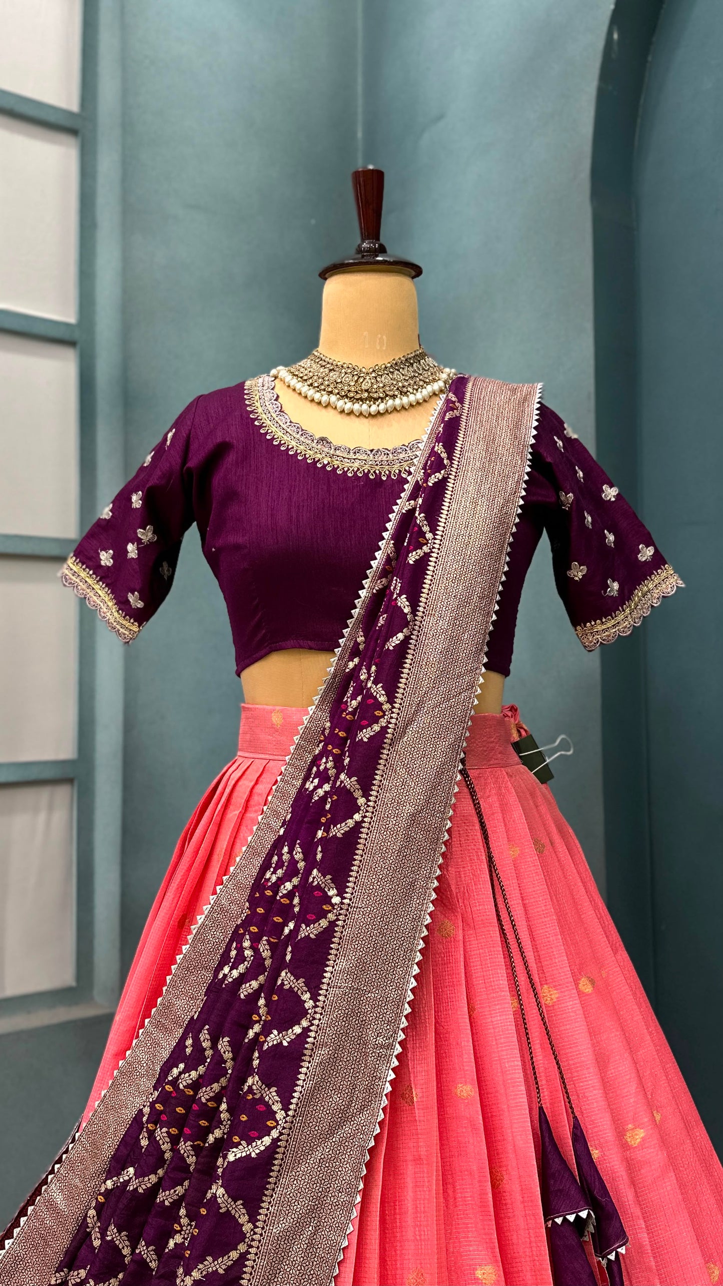 Fully stitched halfsaree
