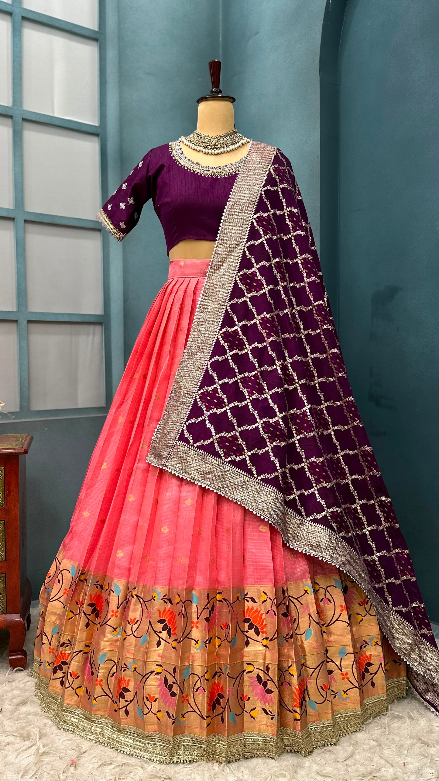 Fully stitched halfsaree
