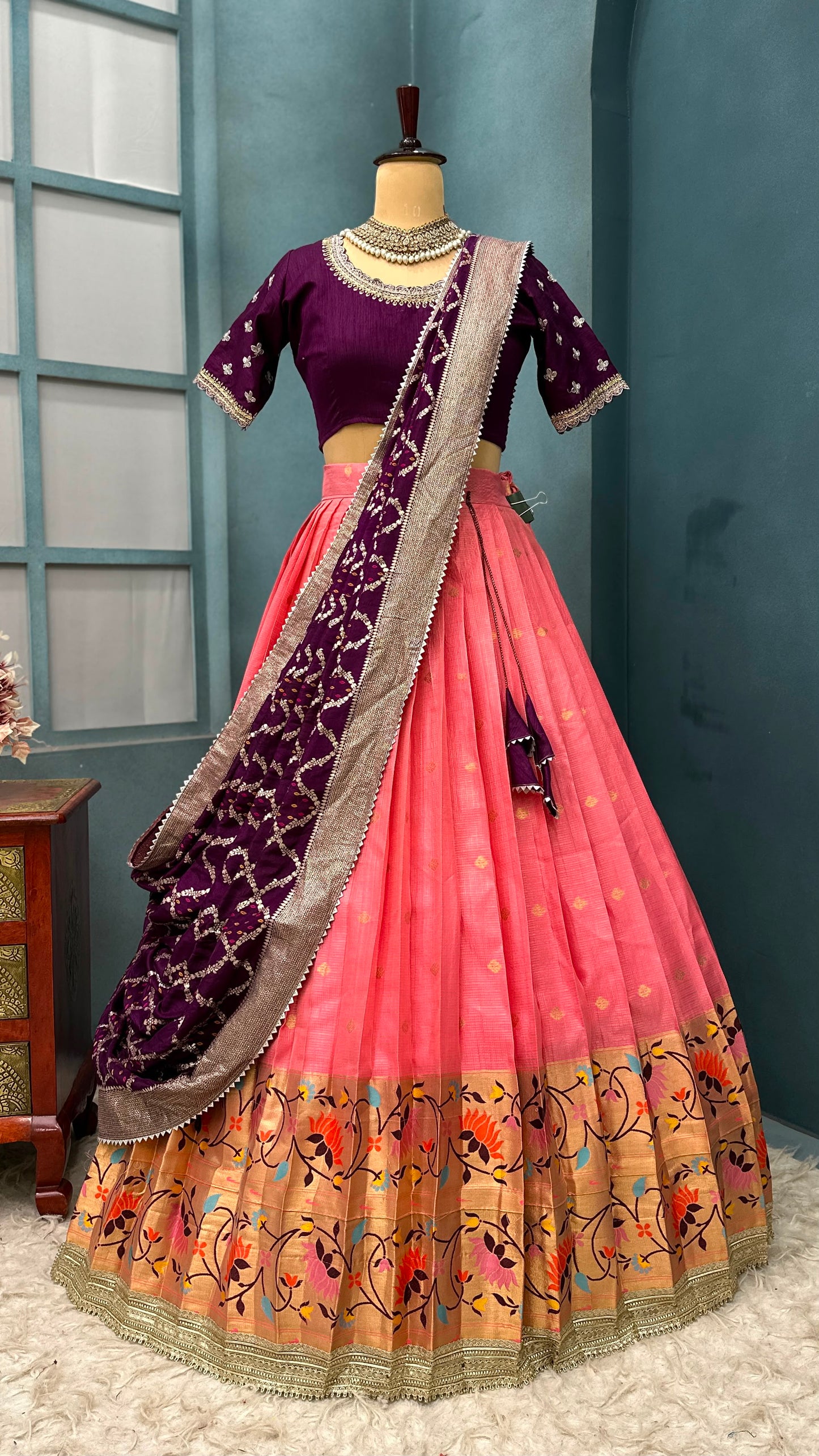 Fully stitched halfsaree