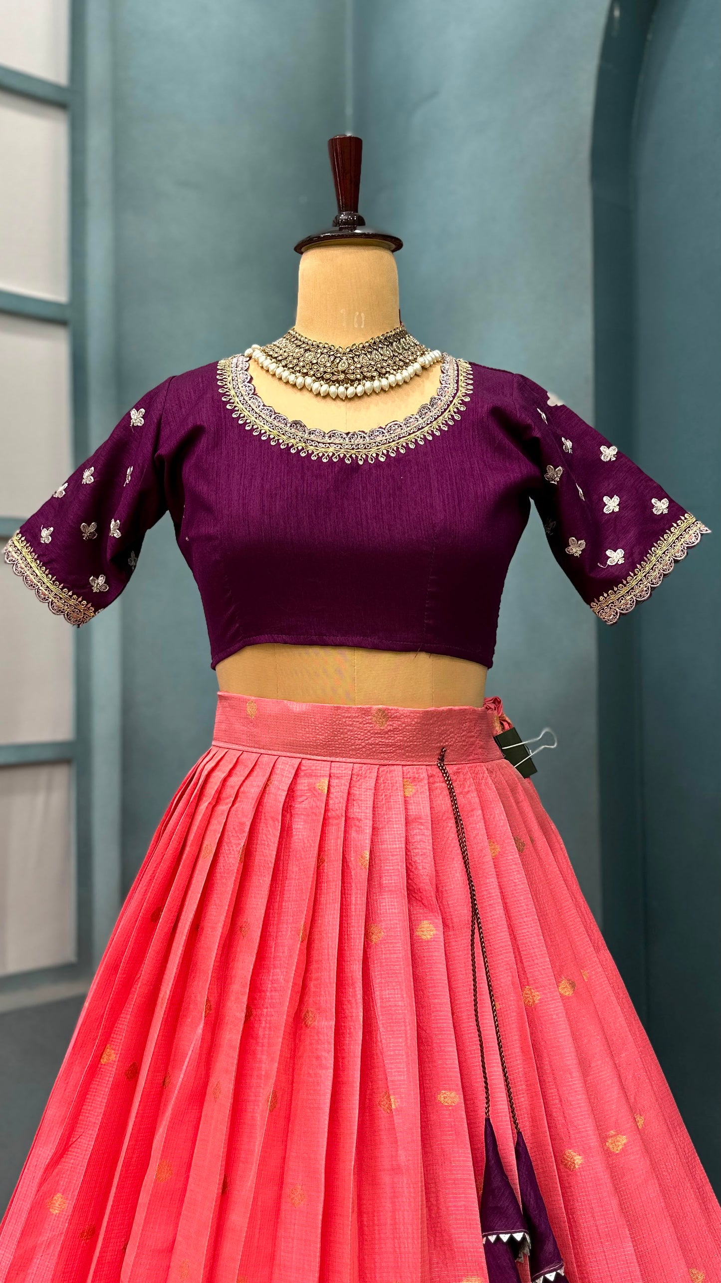 Fully stitched halfsaree