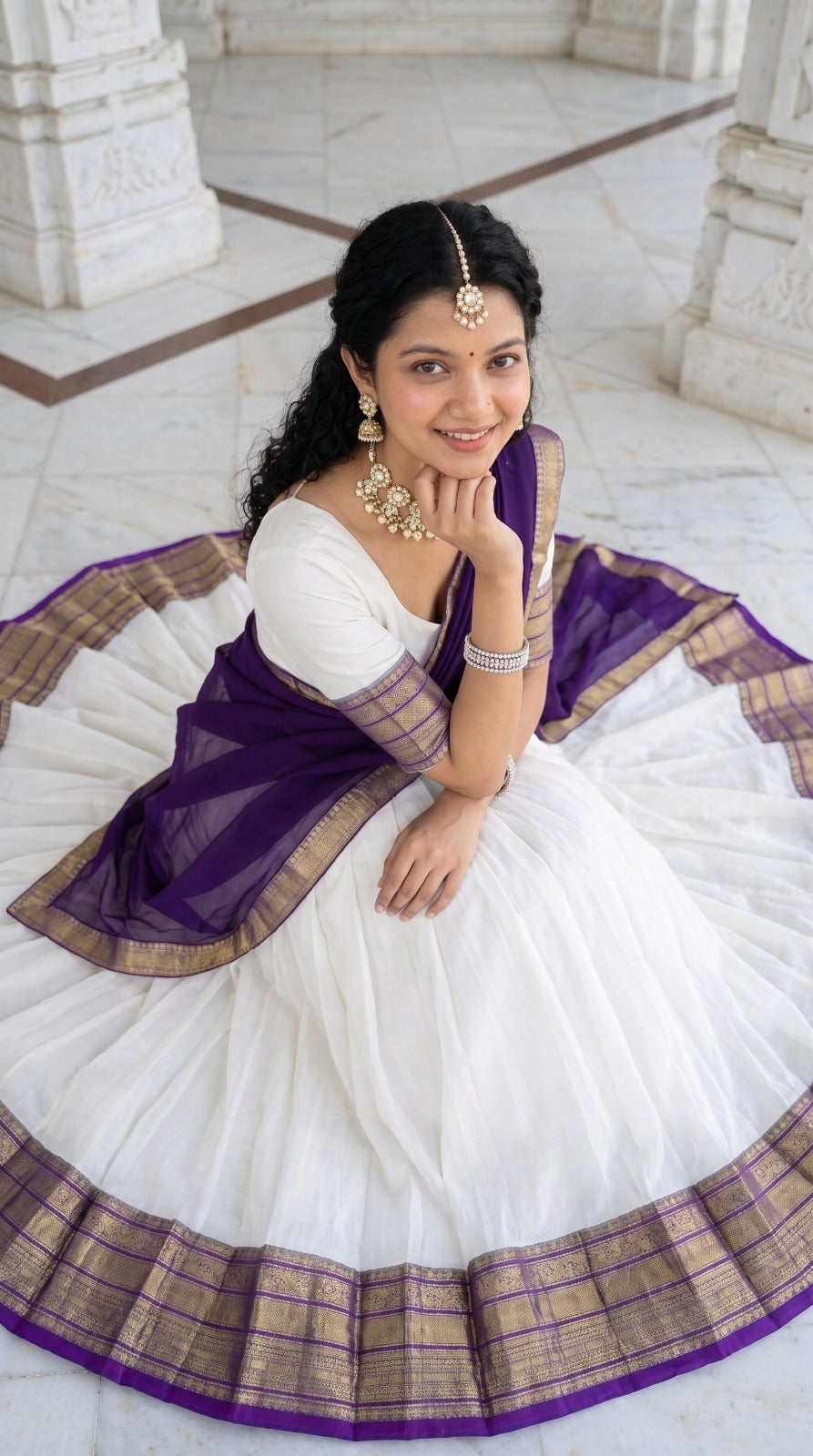 vintage kanjivaram unstitched lehenga
