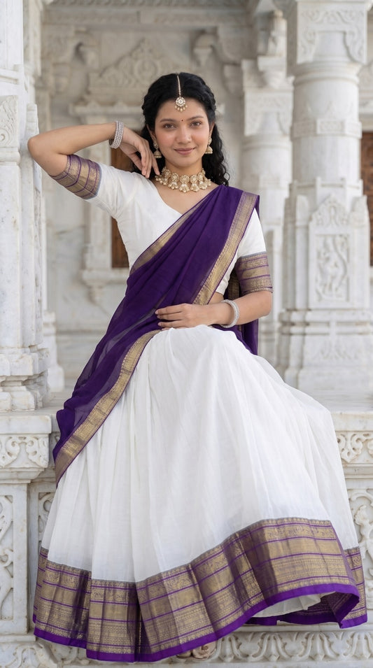 vintage kanjivaram unstitched lehenga