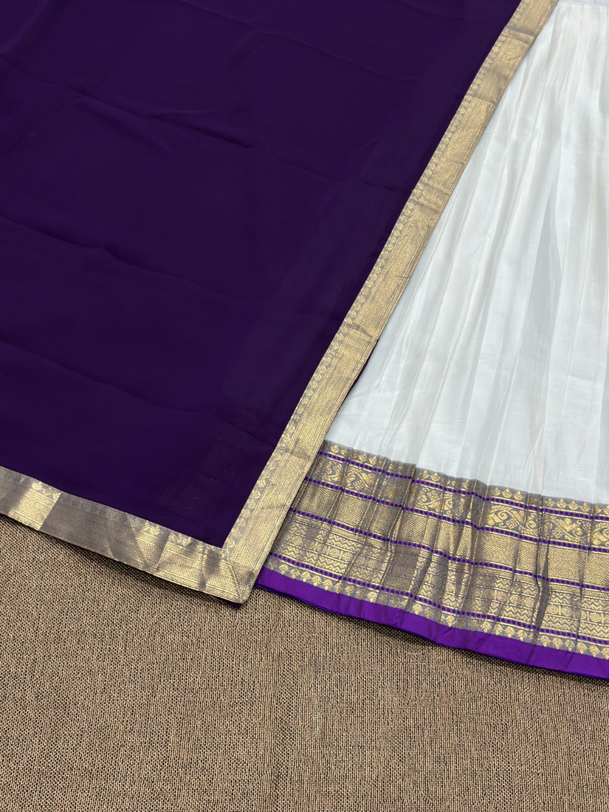 vintage kanjivaram unstitched lehenga