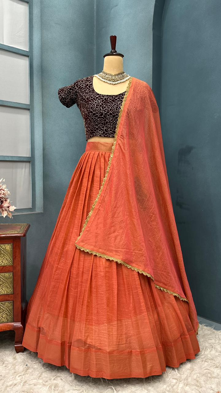 Tissue silk  lehenga