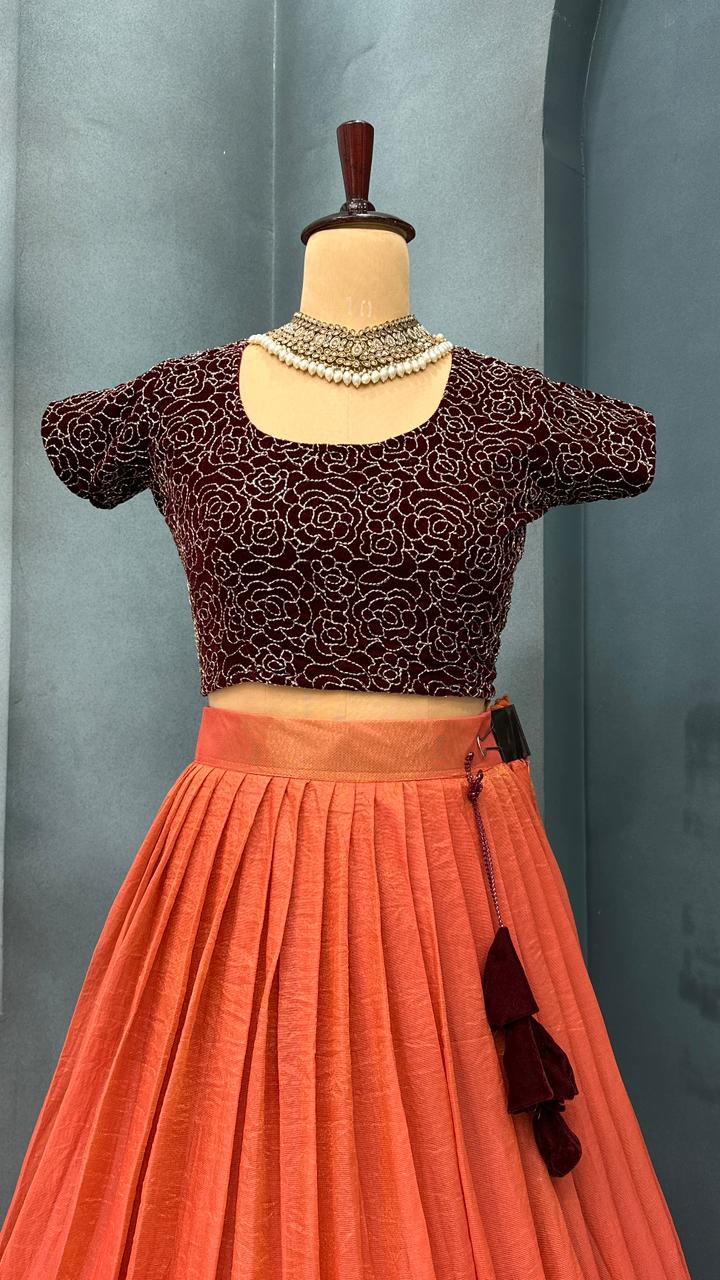Tissue silk  lehenga