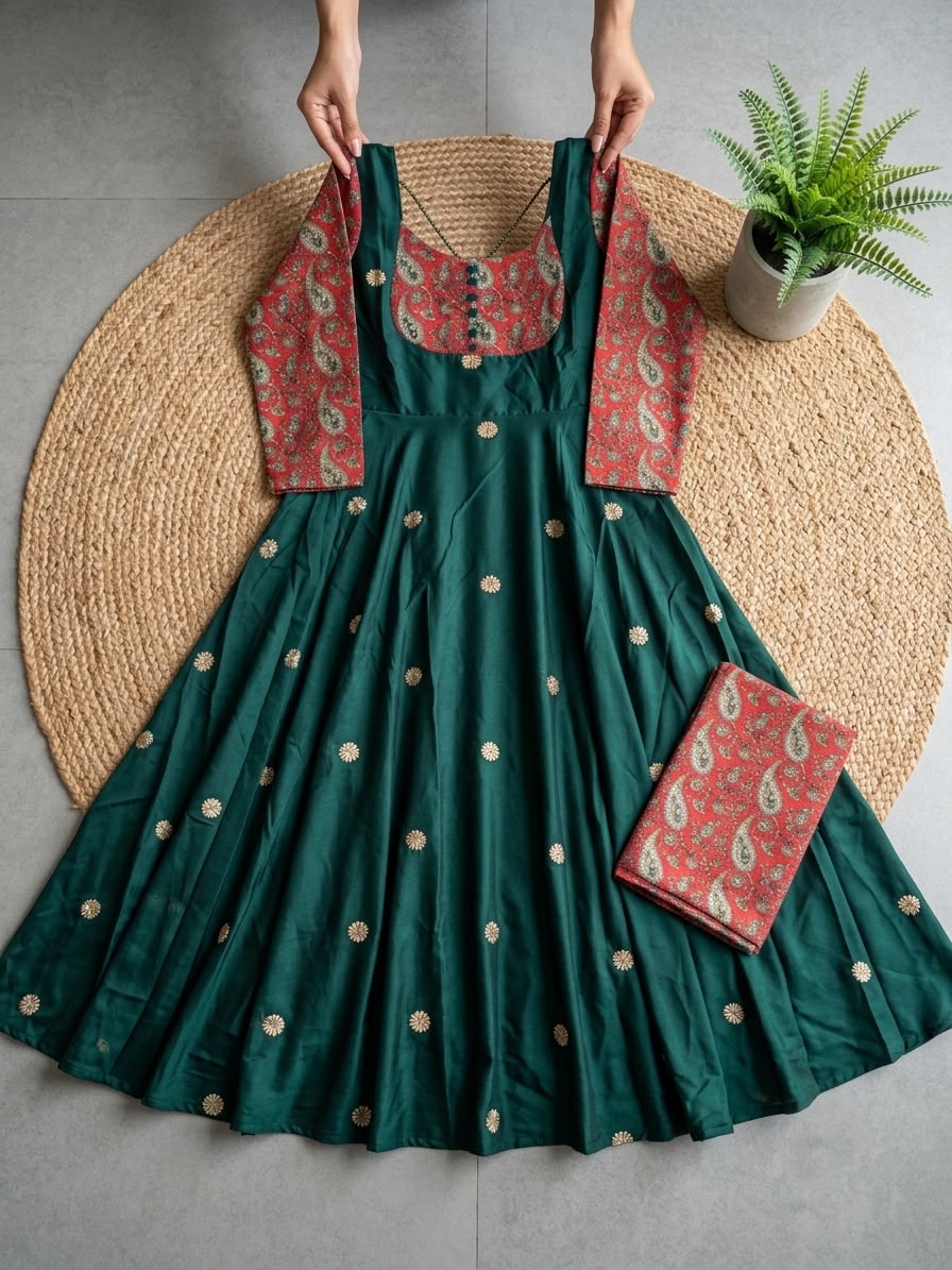 Kalamkari Anarkali with duppatta