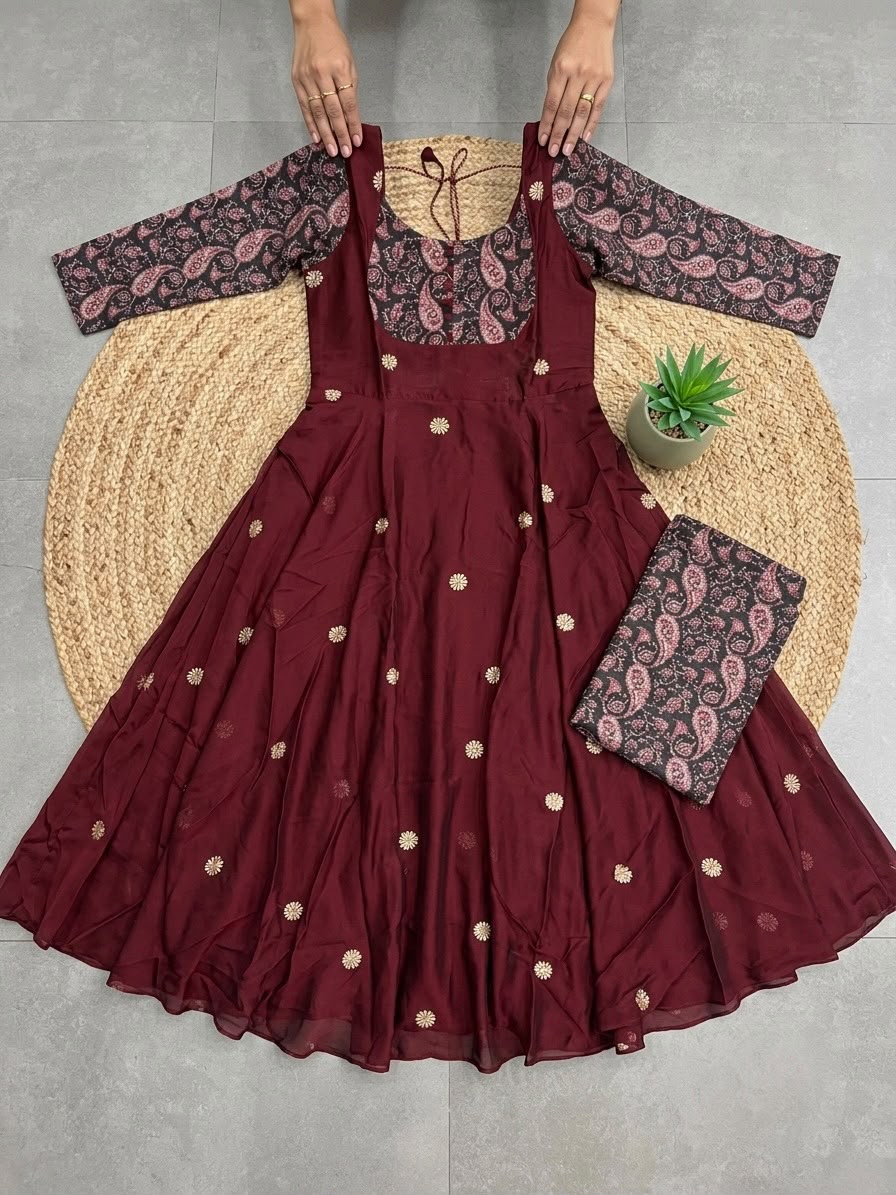 Kalamkari Anarkali with duppatta