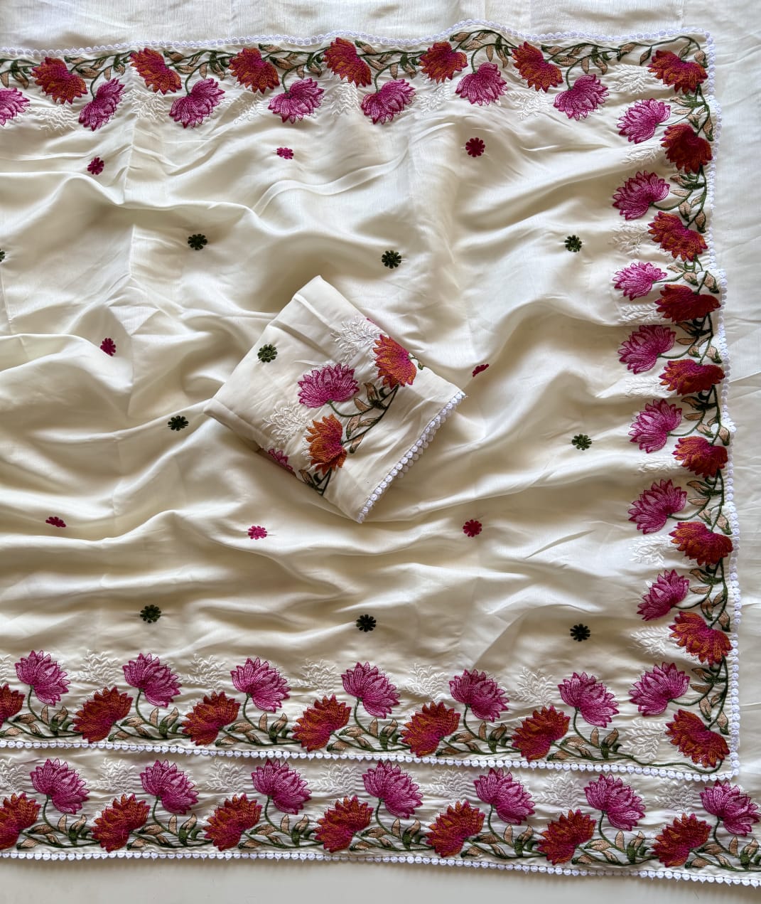 Embroidery Tussar silk saree