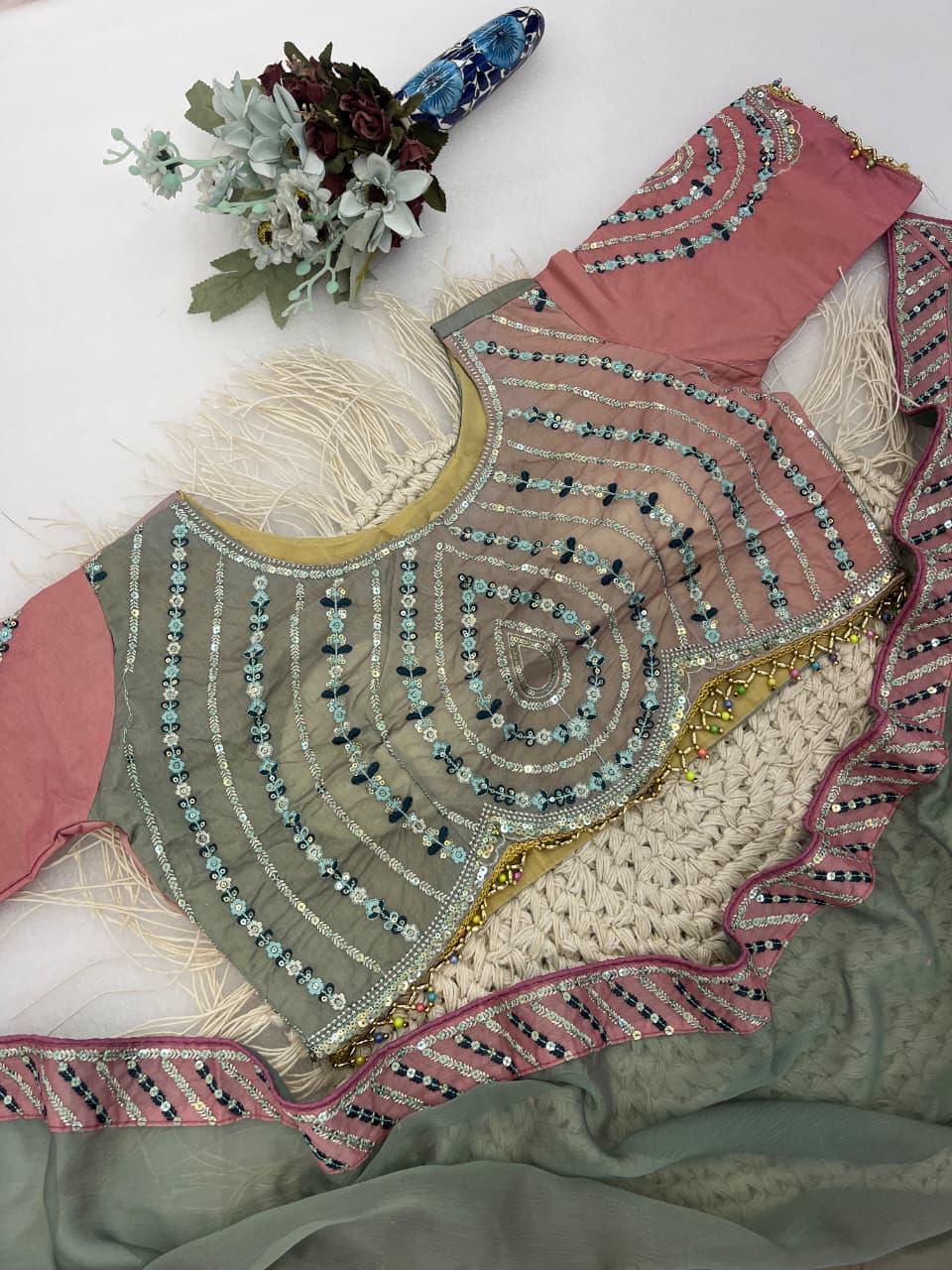 Embroidery chiffon sarees