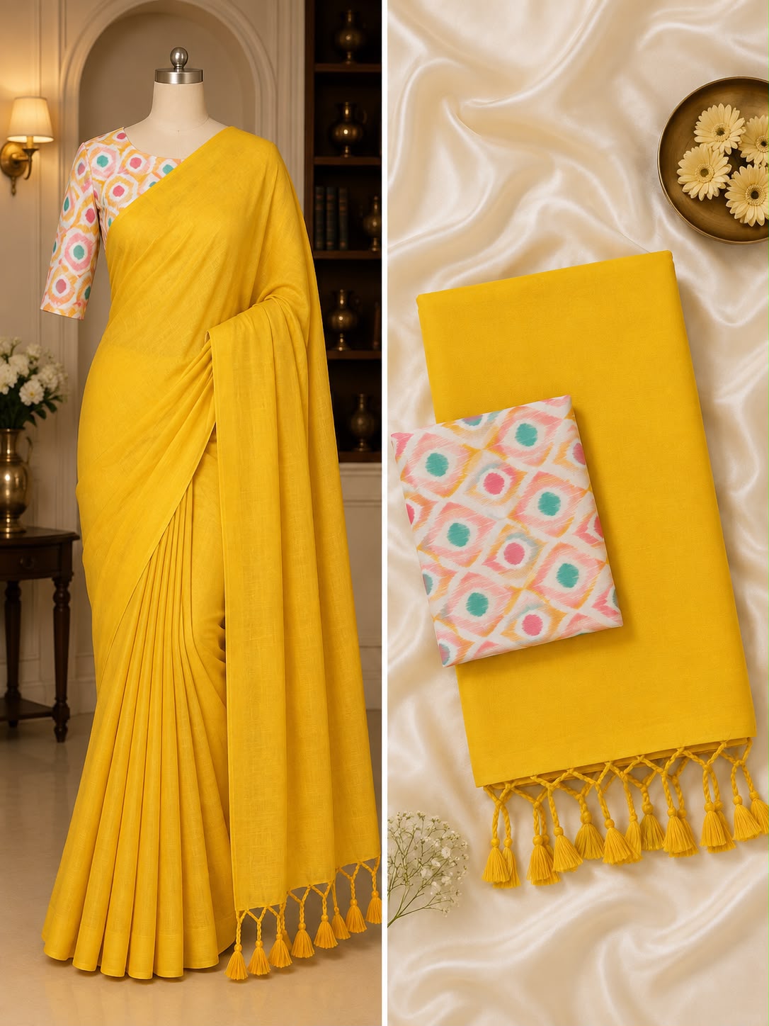 Khadin cotton saree