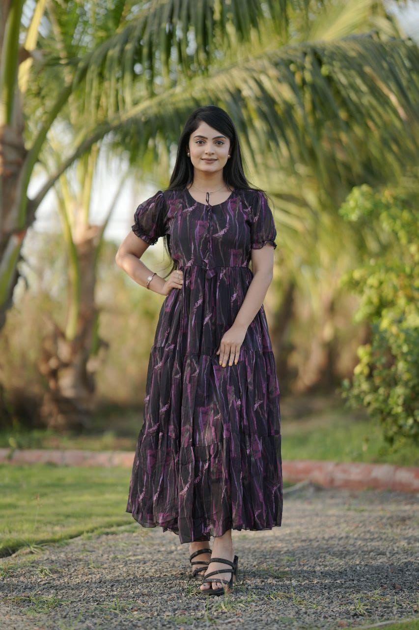 Georgette long maxi dress