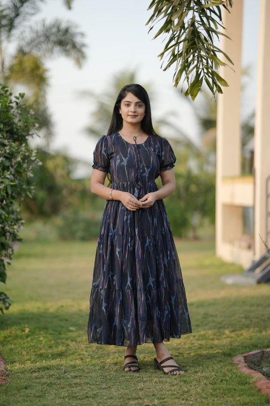 Georgette long maxi dress