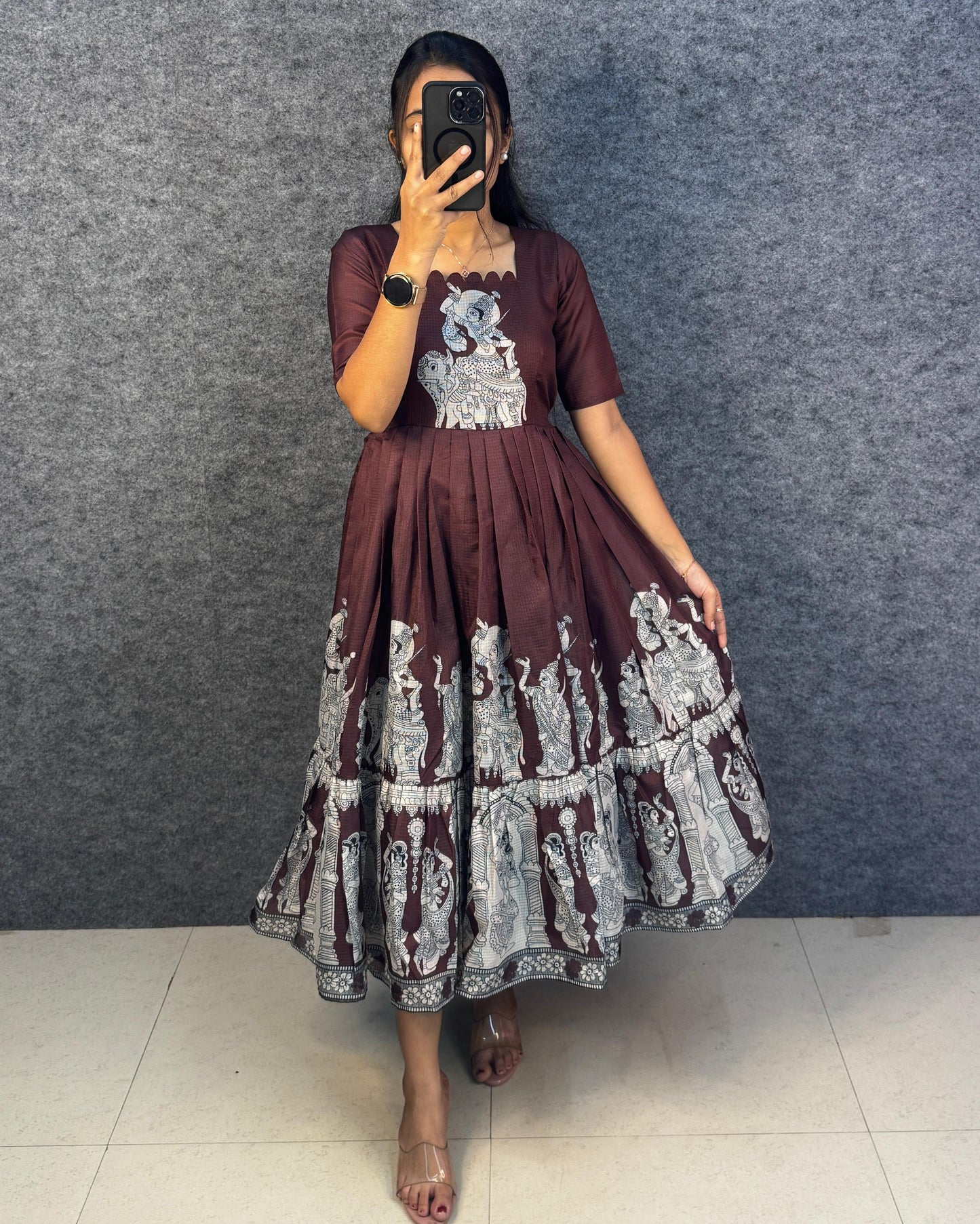 Kalahasti kalamkari maxi frocks