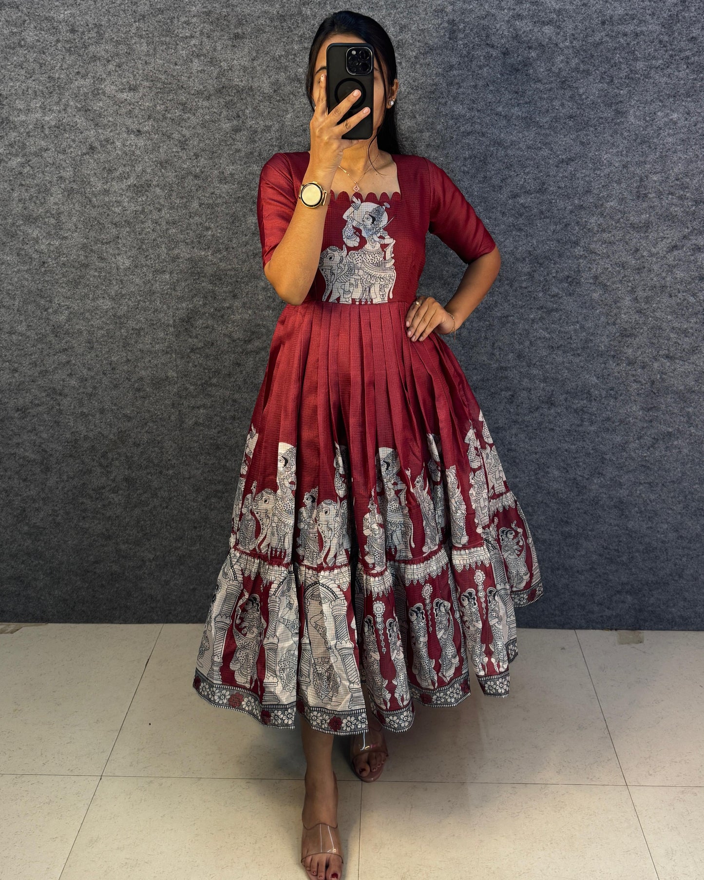 Kalahasti kalamkari maxi frocks