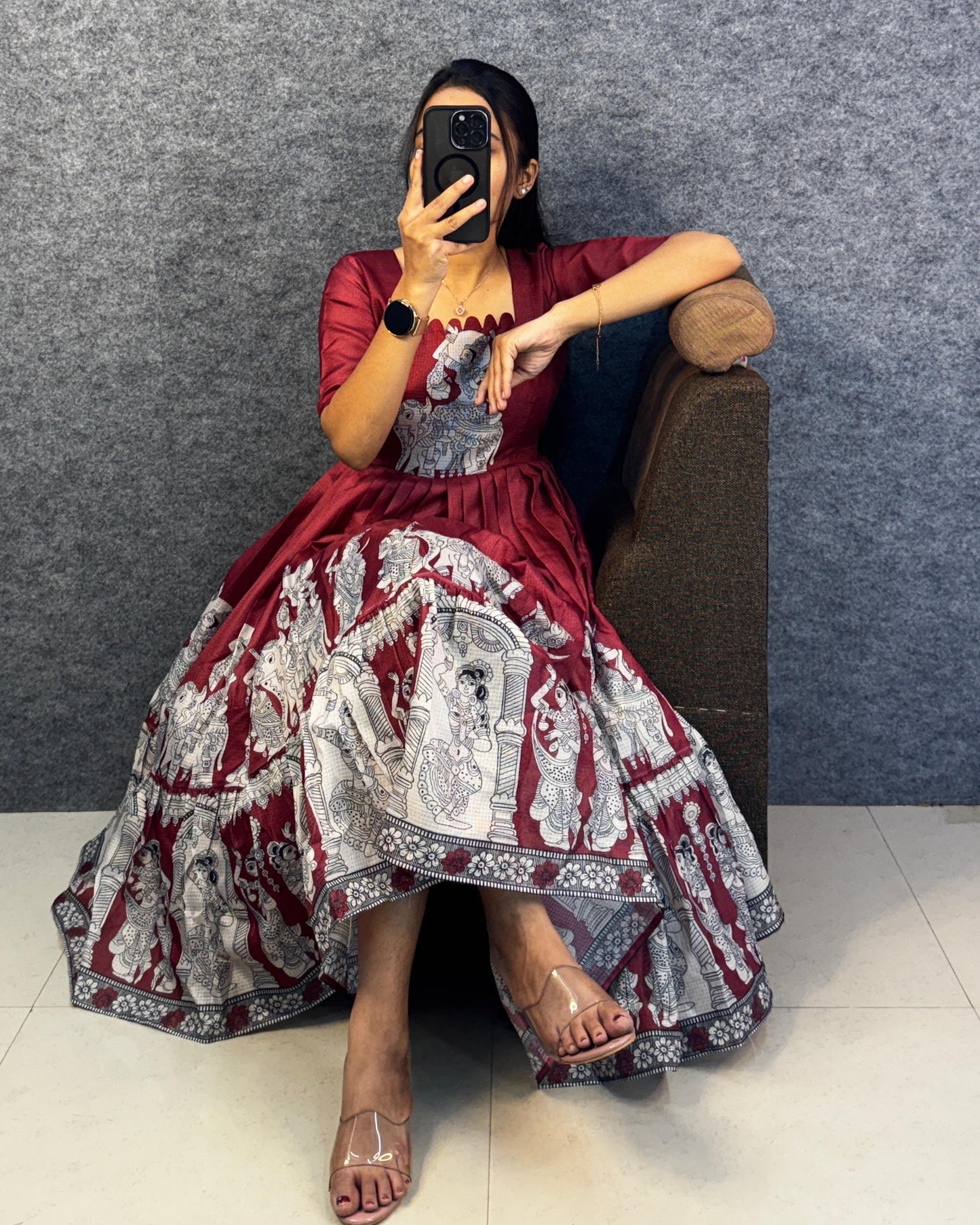 Kalahasti kalamkari maxi frocks
