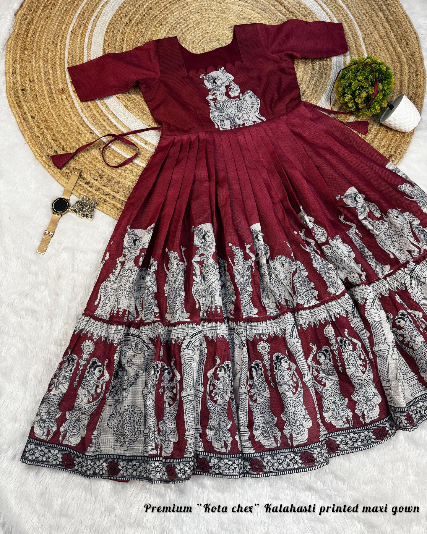 Kalahasti kalamkari maxi frocks