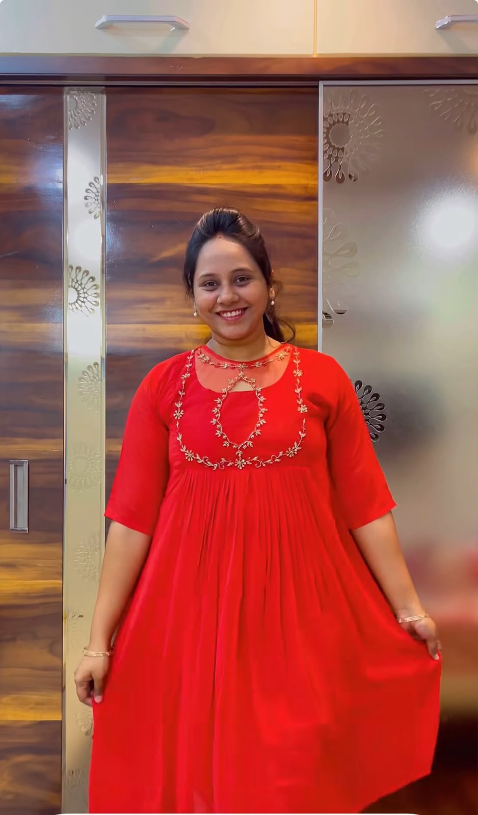 Georgette Maggam work anarkali