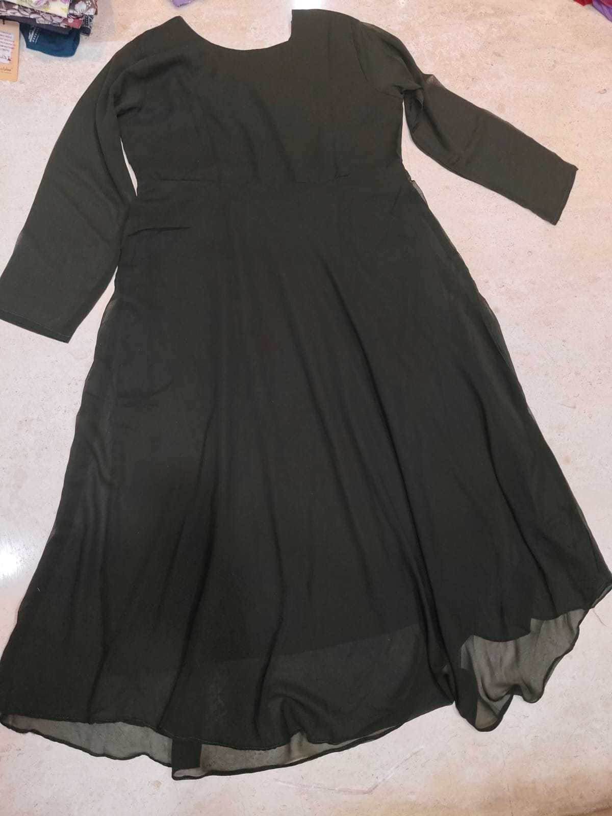 Georgette maggam work kurti