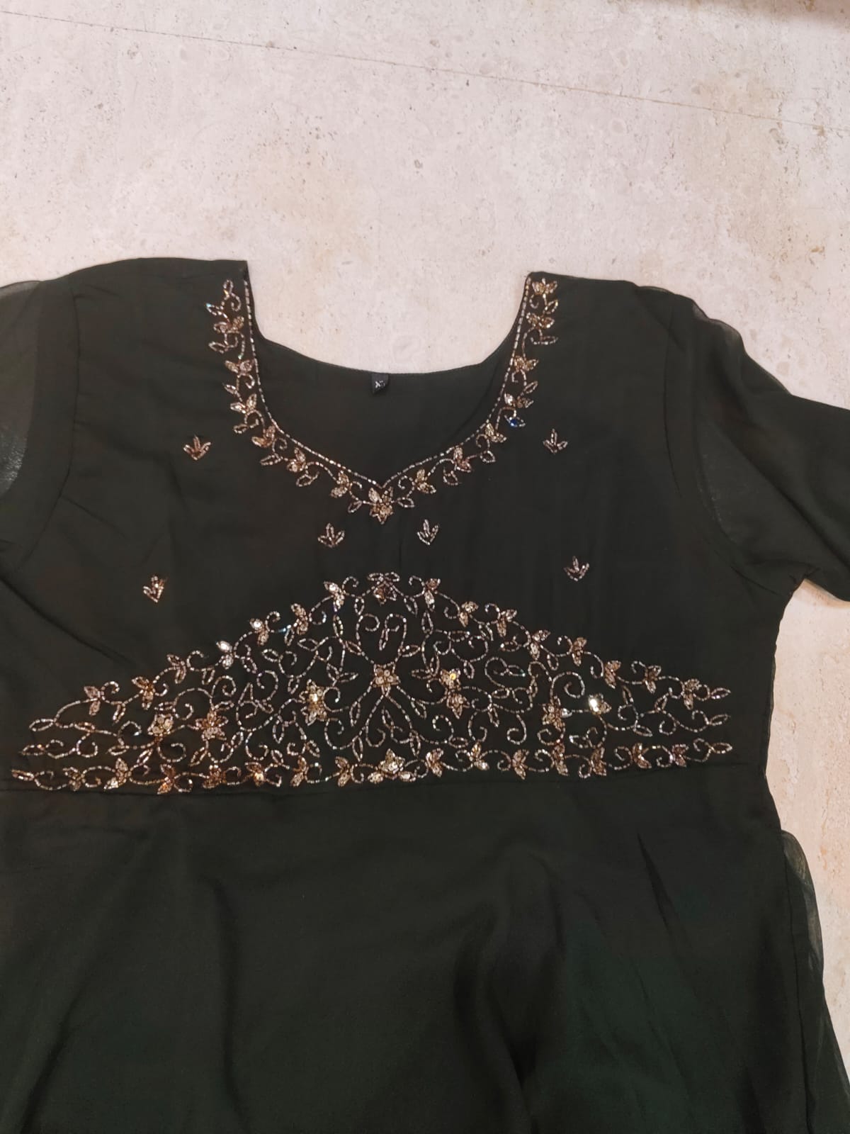 Georgette maggam work kurti