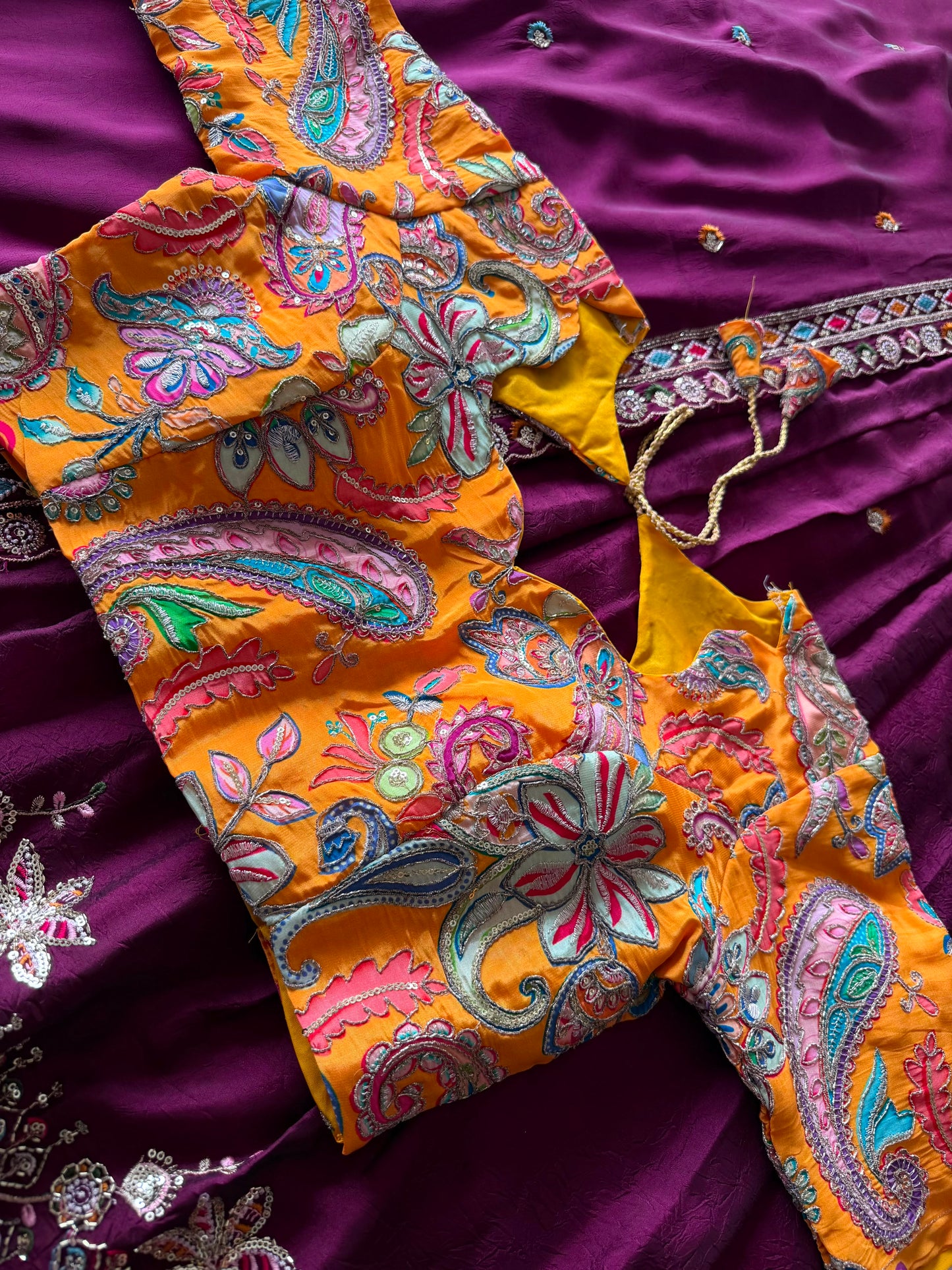 position embroidery lehanga