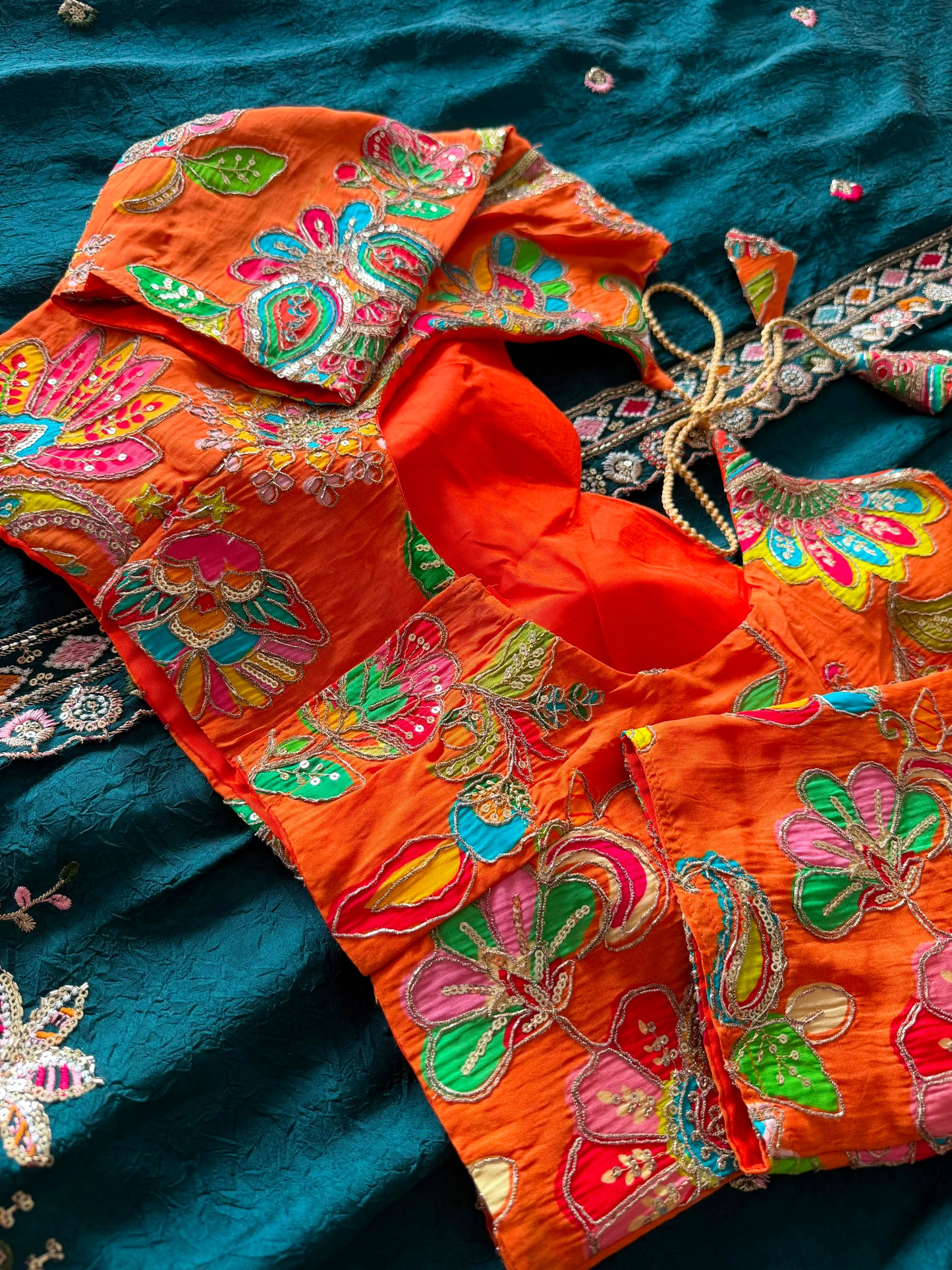 position embroidery lehanga